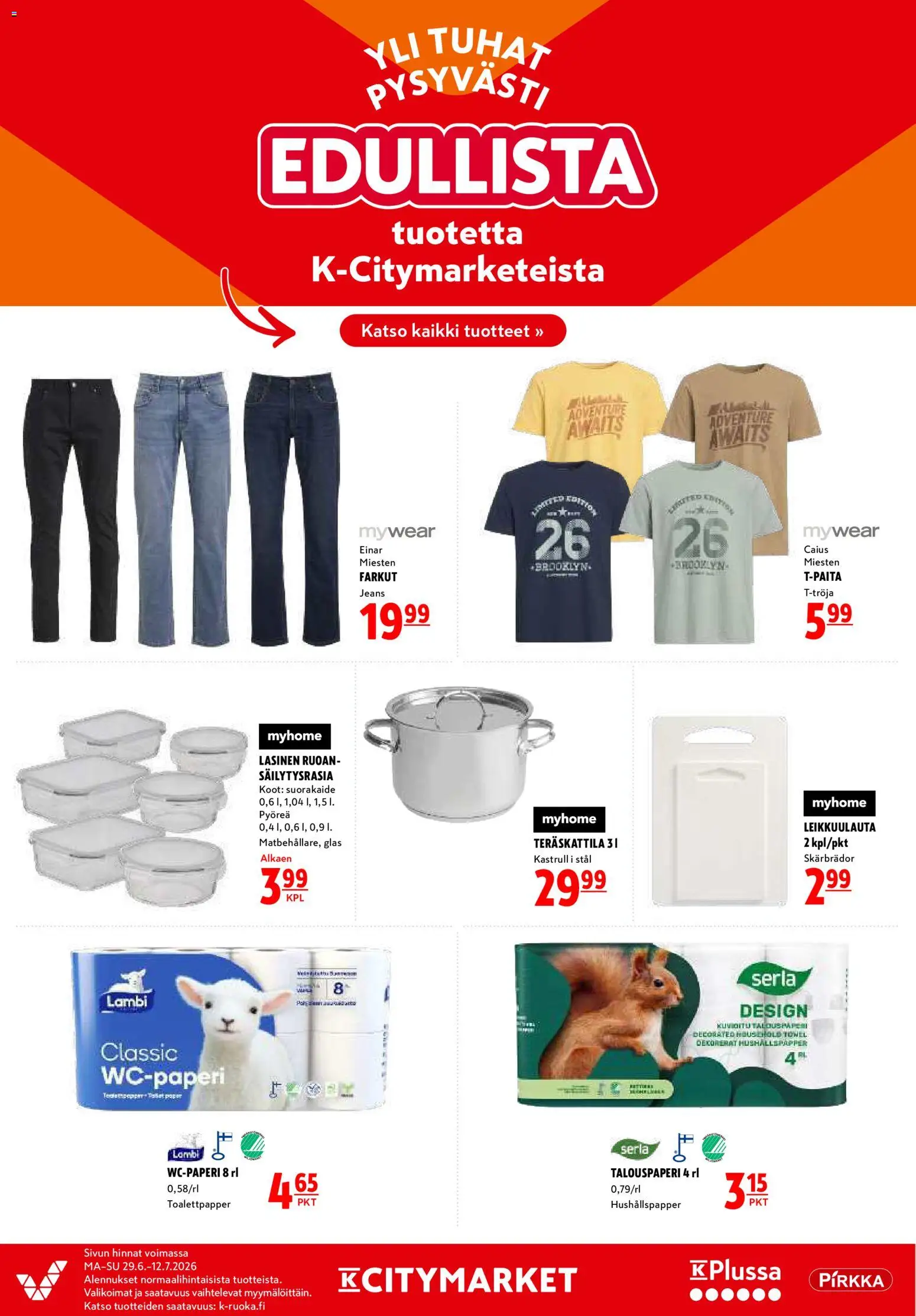 K-Citymarket tarjoukset – voimassa 29/06/2026 alkaen | Sivu: 13 | Tuotteet: Farkut