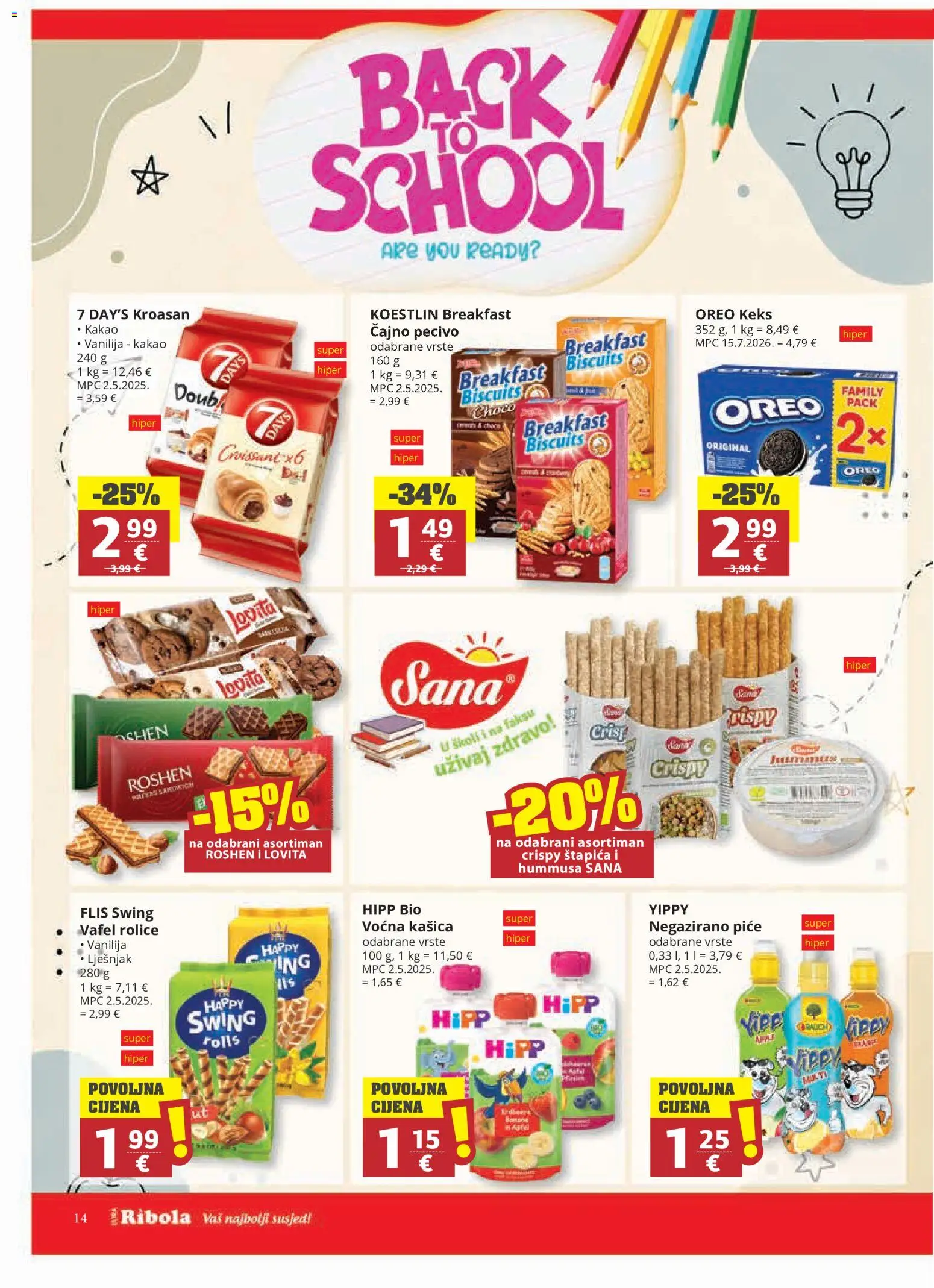 Ribola katalog | vrijedi od 07.09.2026 | Stranica: 14 | Proizvodi: Lješnjak, Čajno pecivo, Kakao, Pecivo
