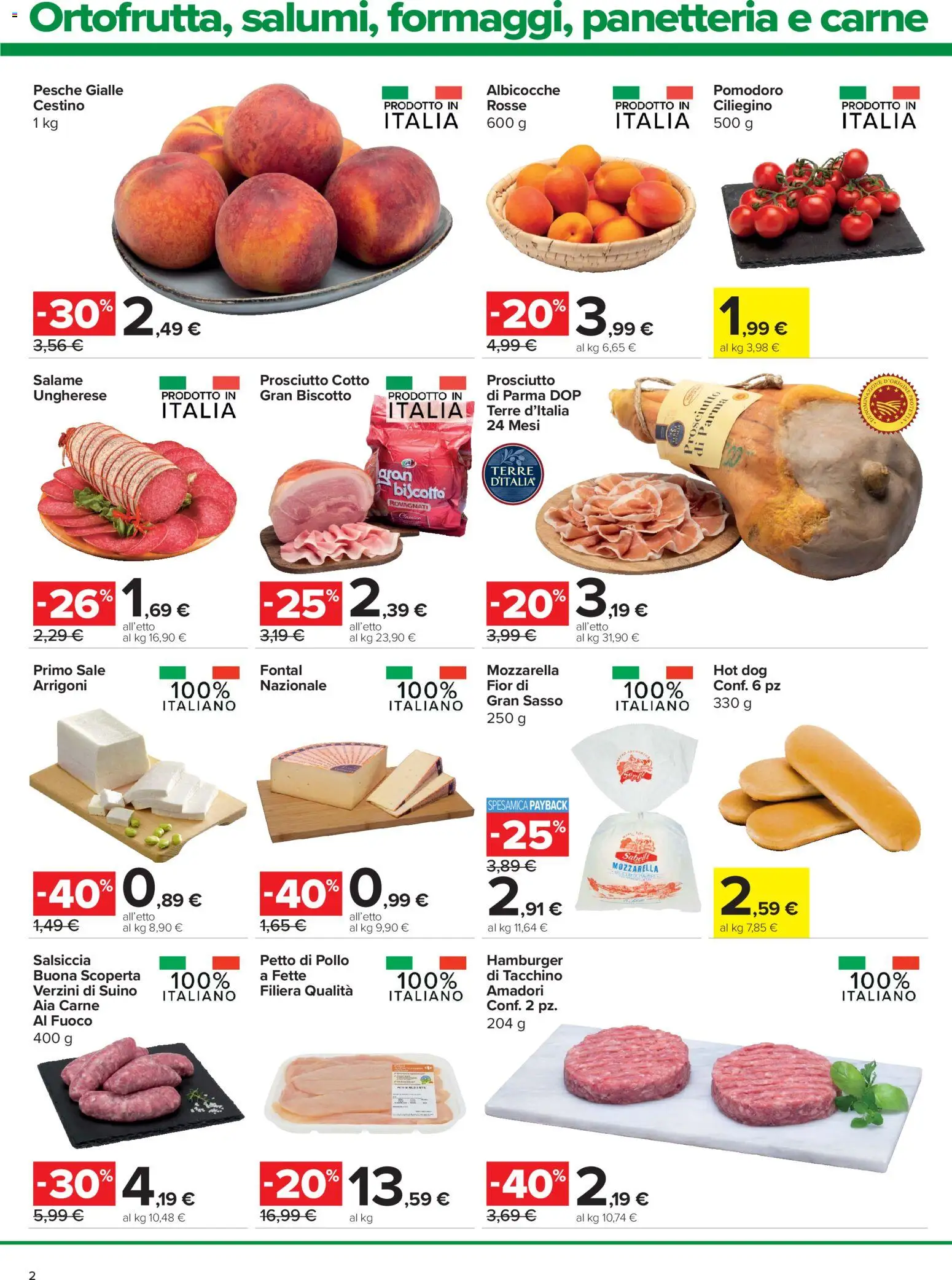 Volantino Carrefour del 16/07/2026 | Pagina: 2 | Prodotti: Pollo, Sale, Tacchino, Prosciutto