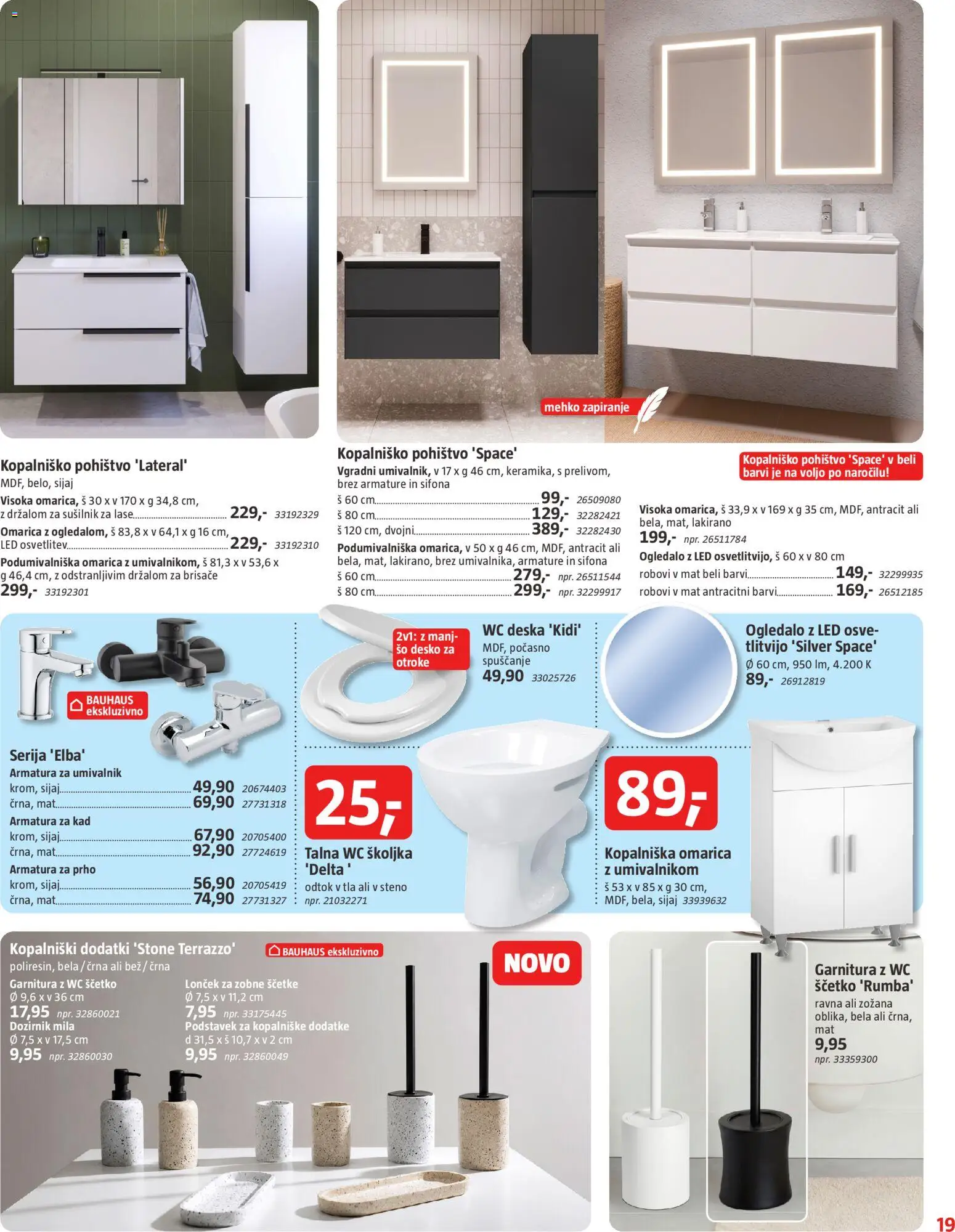 Novi Bauhaus katalog ponudbe – veljaven od 17.06.2026 | Stran: 19 | Izdelki: Pohištvo, Dozirnik mila, WC školjka, WC deska