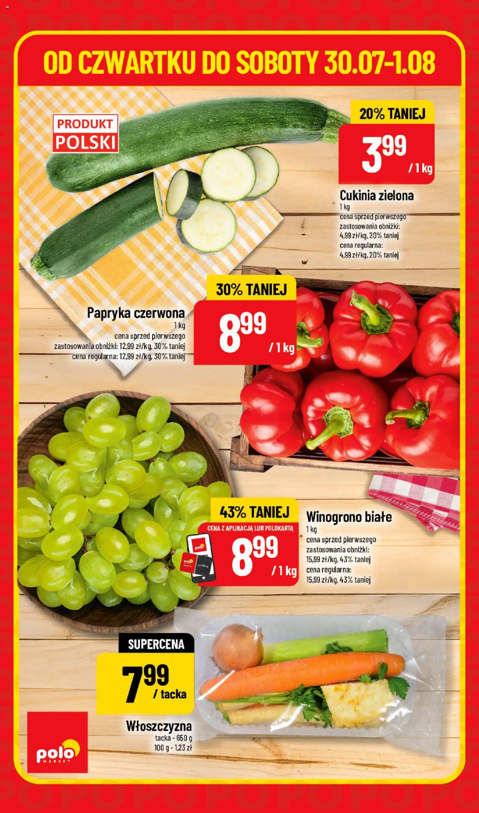 POLOmarket gazetka - Super Hity od 30.07.2026 | Strona: 2 | Produkty: Winogrono, Papryka, Cukinia, Papryka czerwona