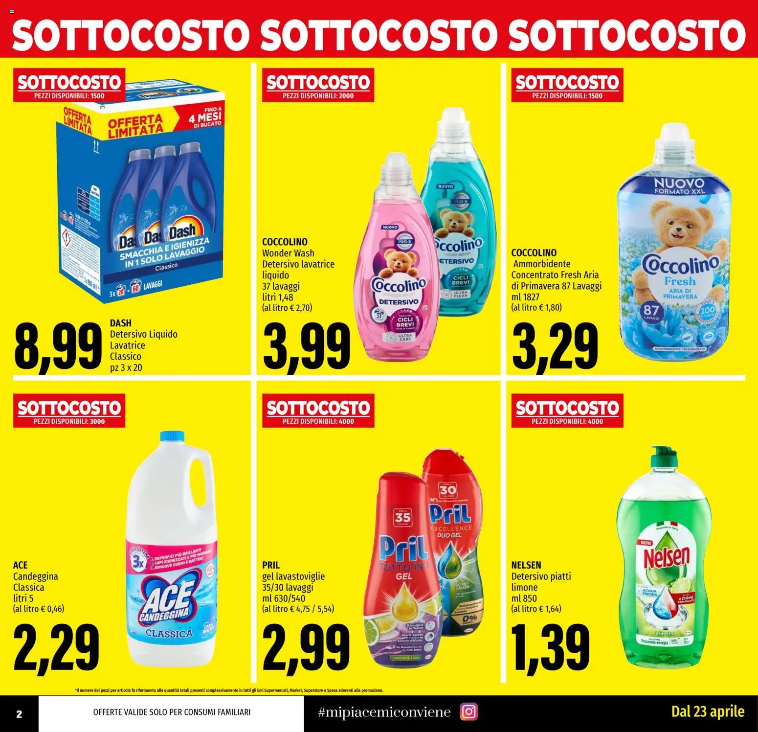 Volantino EMI del 23.04.2026 | Pagina: 2 | Prodotti: Ammorbidente, Limone, Lavatrice, Lavastoviglie