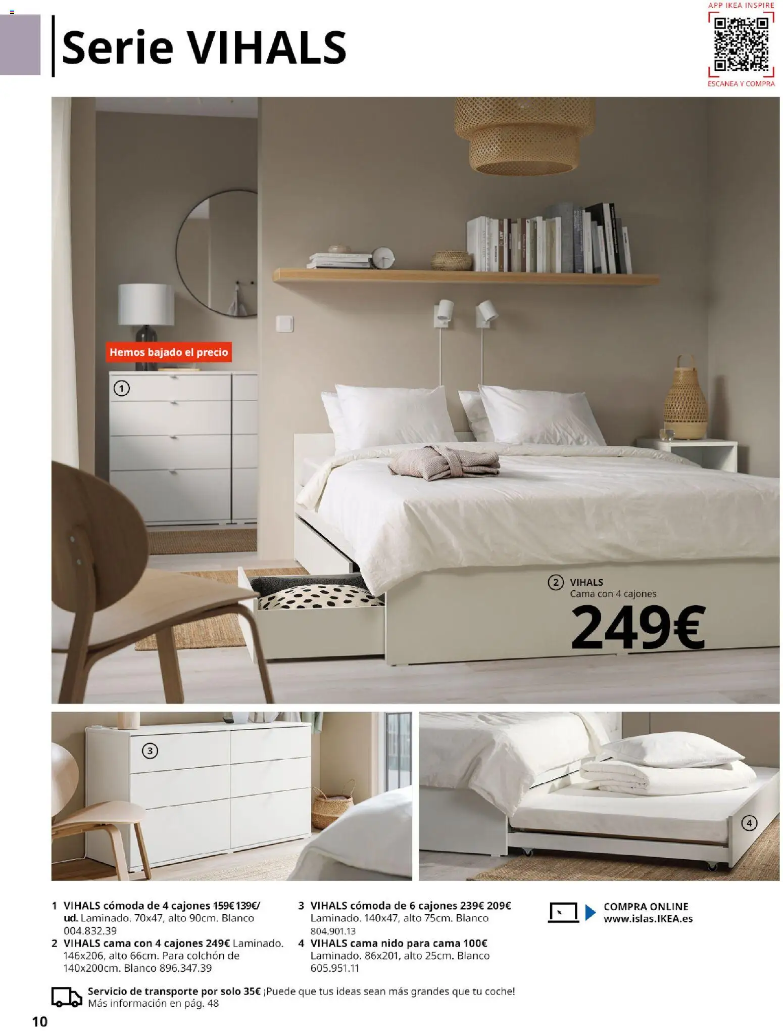 IKEA - Muebles para el dormitorio │ válido desde el 01/09/2026 | Página: 10 | Productos: Cómoda, Colchon, Cama