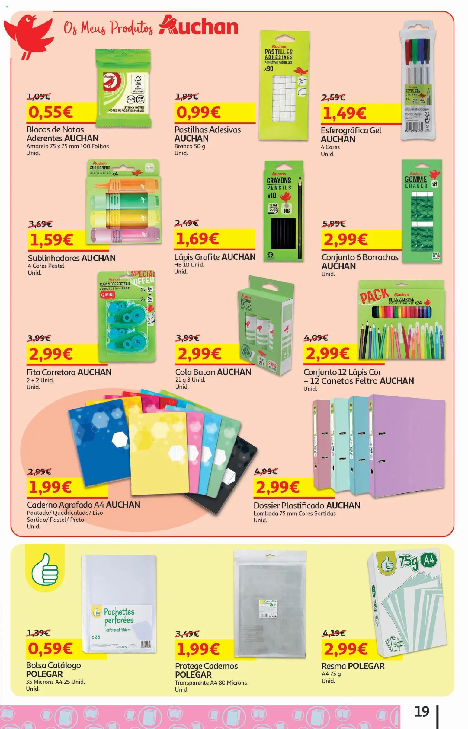 Auchan - Folheto Escolar │ válido de 05/08/2026 | Página: 19 | Produtos: Caderno, Bolsa