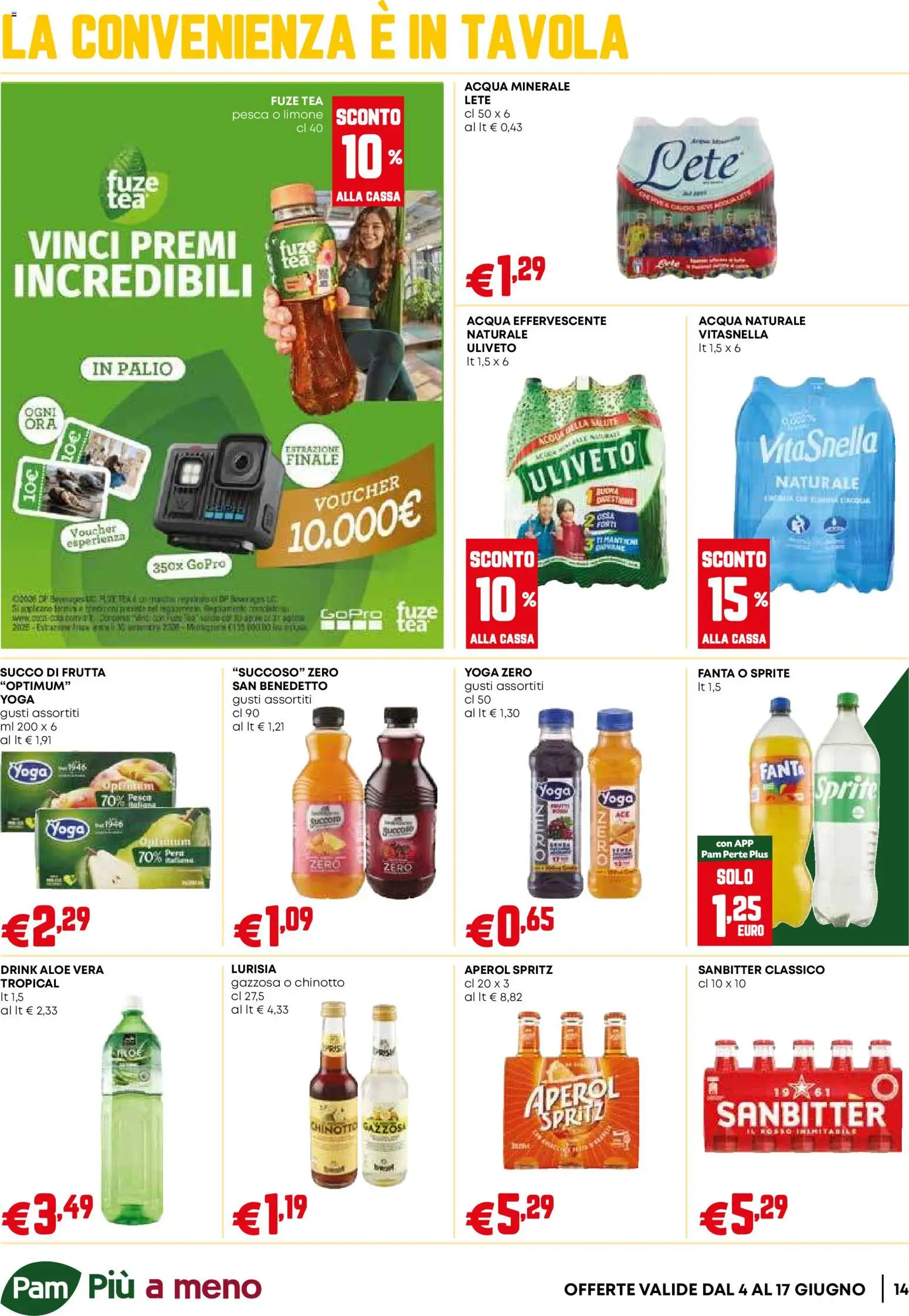Volantino PAM del 04.06.2026 | Pagina: 14 | Prodotti: Acqua, Fanta, Aperol, Aloe vera