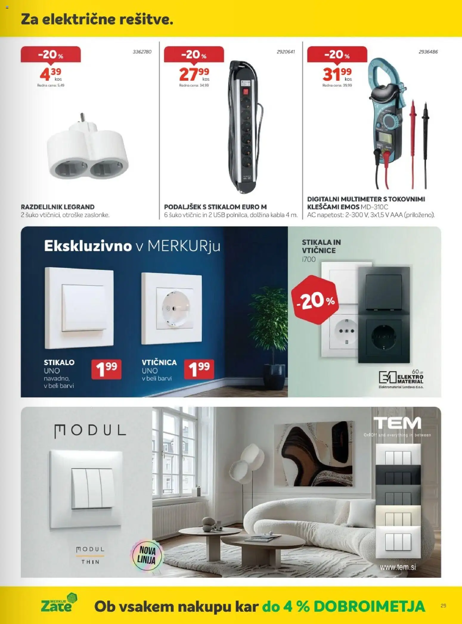 Novi Merkur katalog ponudbe – veljaven od 04.03.2026 | Stran: 29 | Izdelki: Usb, Vticnica, Razdelilnik