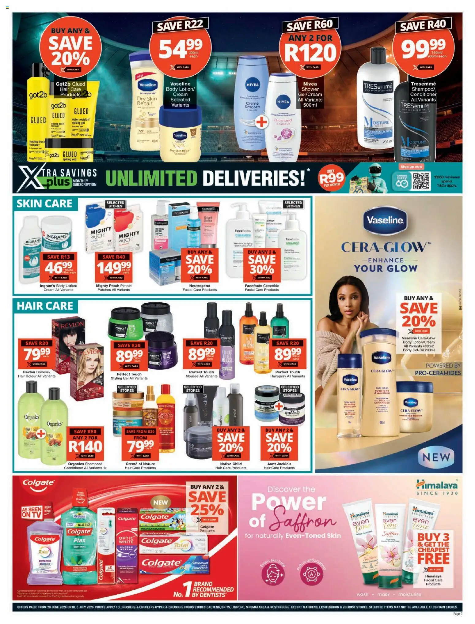 New Checkers catalogue – valid from 29/06/2026 | Page: 9 | Products: Hair colour, Shampoo, Cream, Lotion