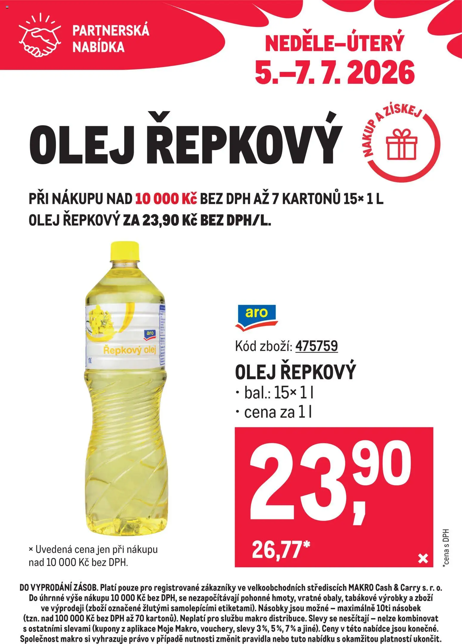 Makro leták - Partnerská nabídka od 05.07.2026 | Strana: 2 | Produkty: Olej, Řepkový olej