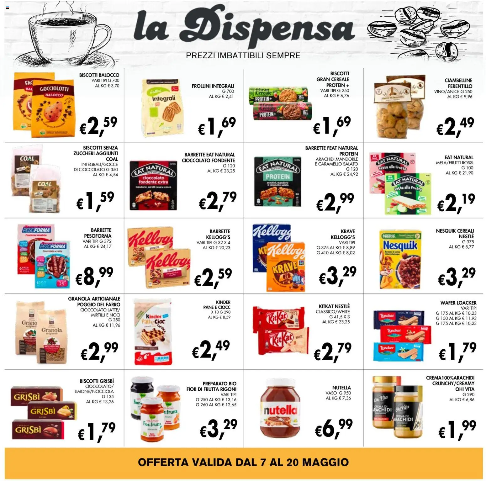 Volantino Coal del 07.05.2026 | Pagina: 18 | Prodotti: Pane, Cioccolato, Biscotti, Nutella