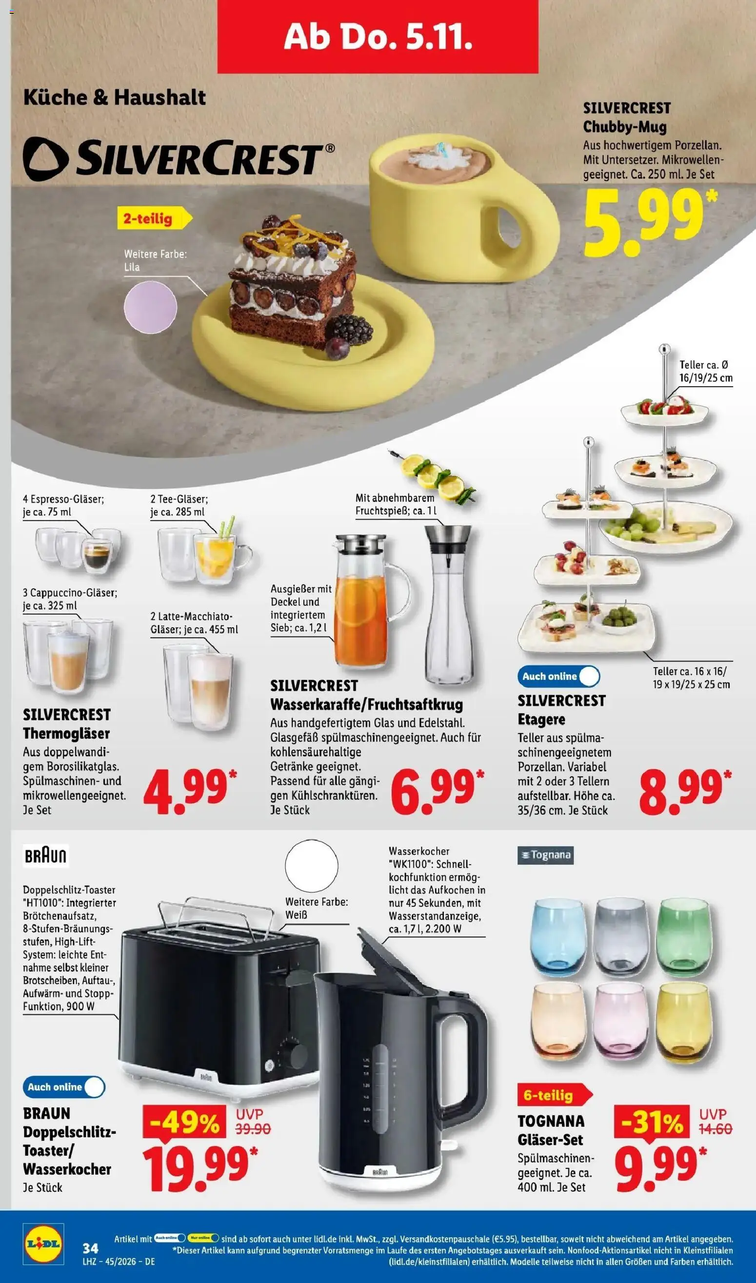 Lidl Prospekt Mahlow (ab 02.11.2026) zum Blättern » Angebote | Seite: 52 | Produkte: Wasserkocher, Toaster, Küche