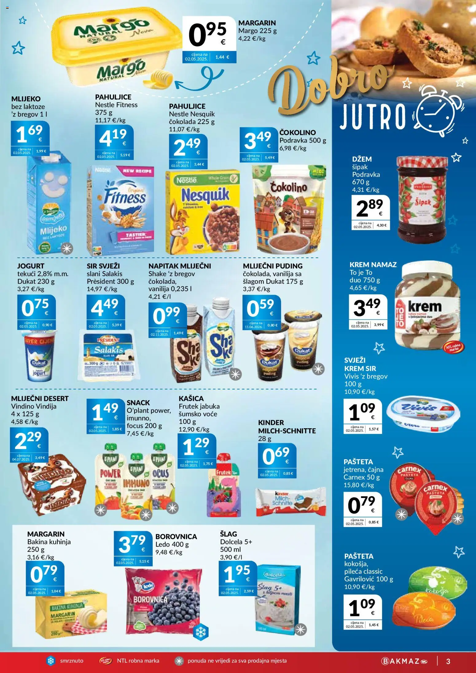 Bakmaz katalog | vrijedi od 17.06.2026 | Stranica: 3 | Proizvodi: Pahuljice, Nesquik, Voće, Džem