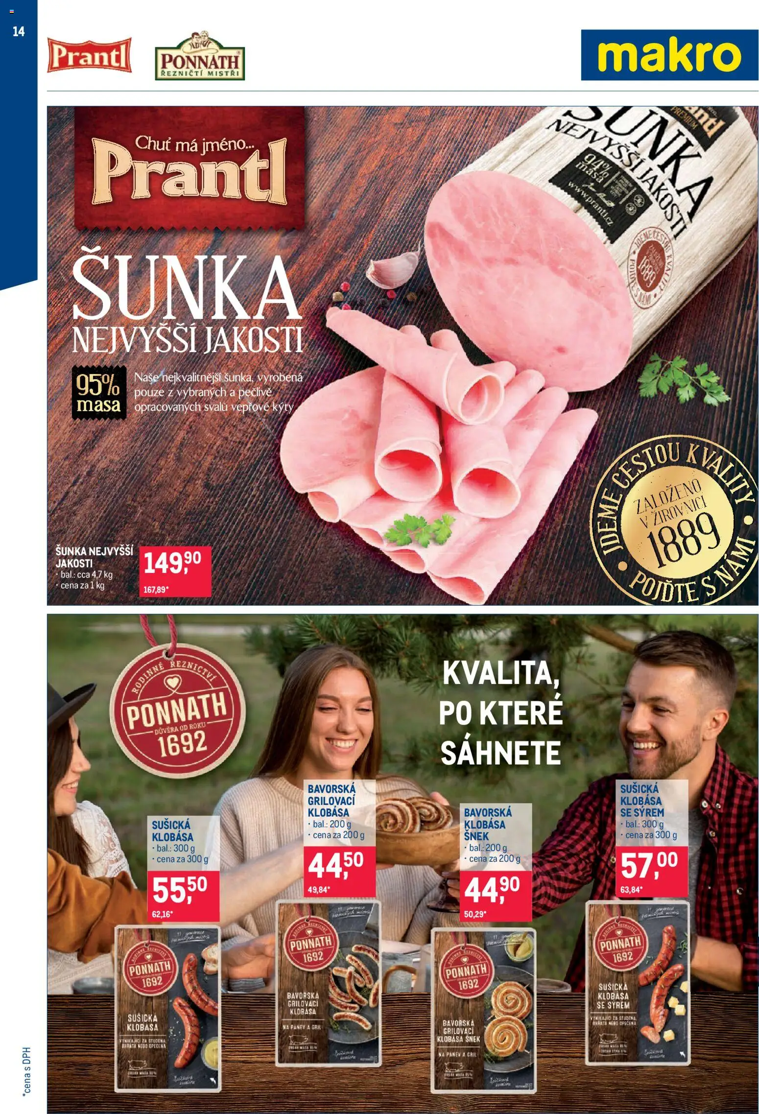 Makro leták - Obchodní partneři od 20.05.2026 | Strana: 14 | Produkty: Šunka, Klobása, Sušička, Gril