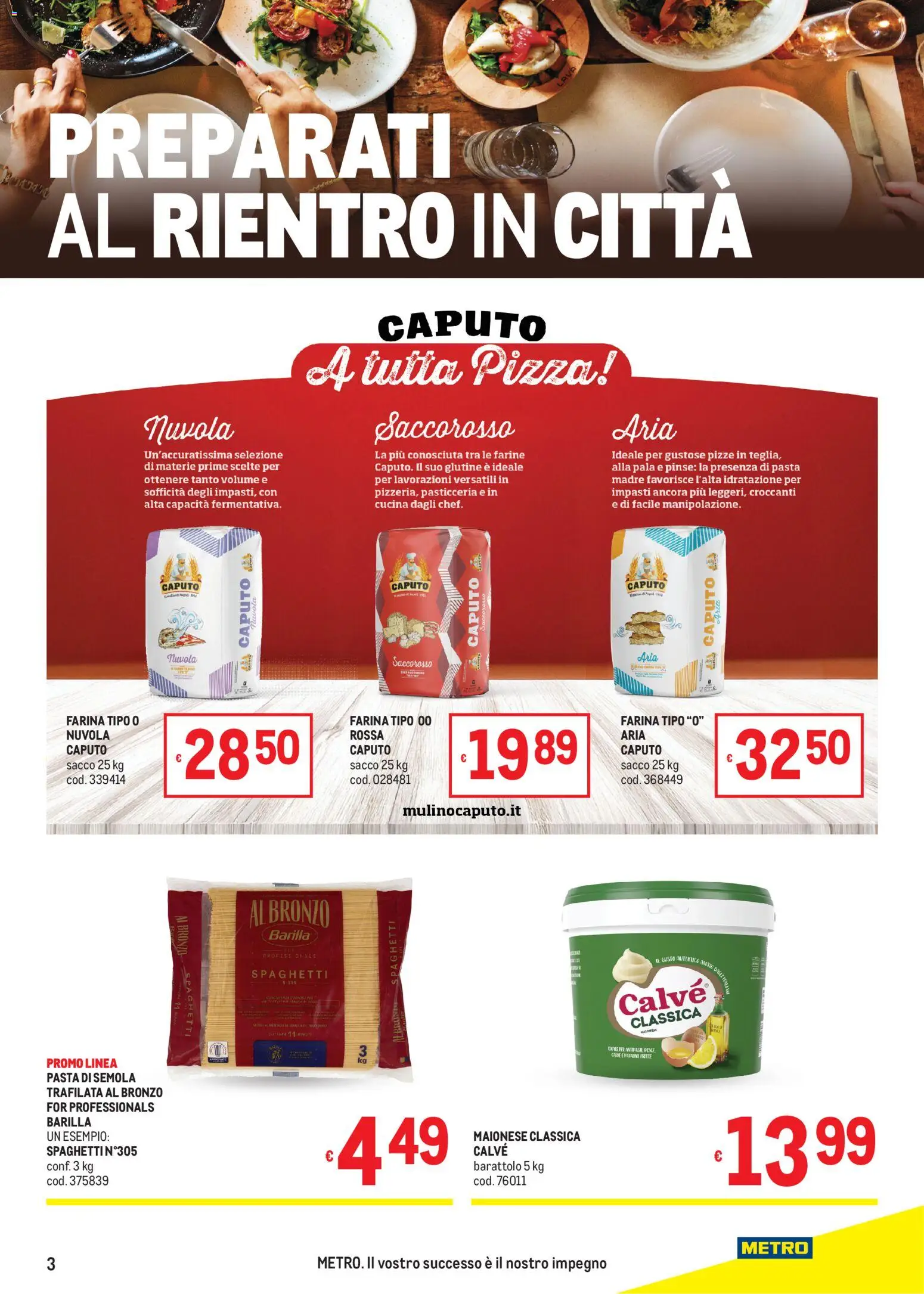 Volantino Metro del 10/09/2026 | Pagina: 3 | Prodotti: Pizza, Farina, Pasta, Barilla
