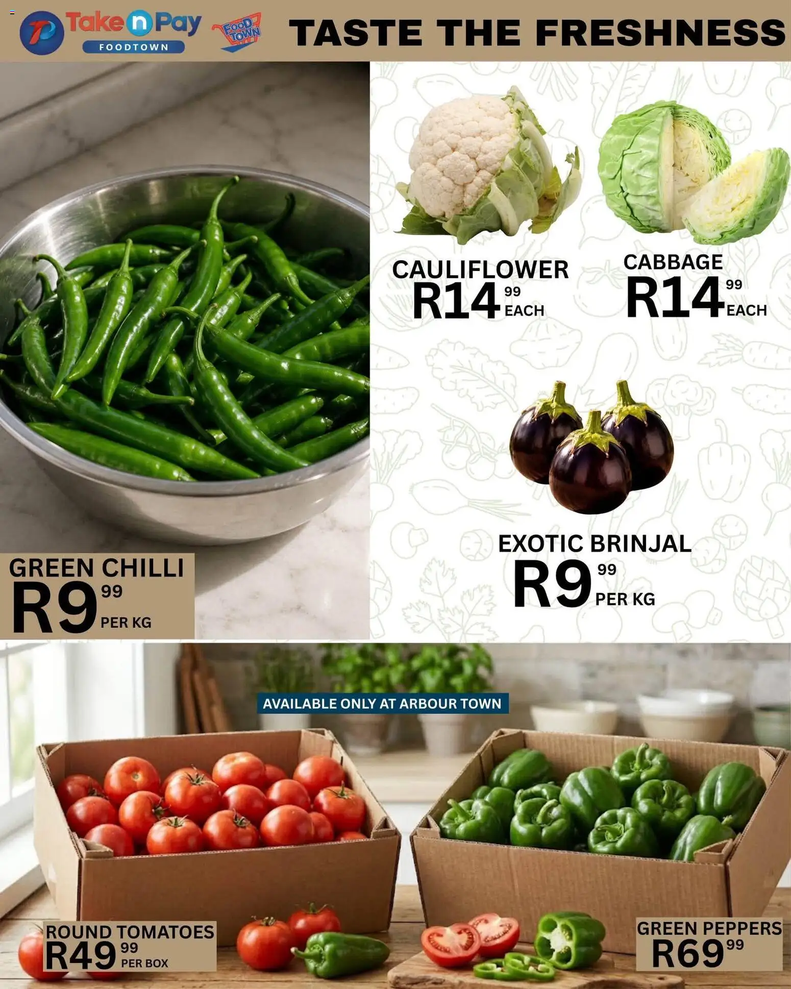 New Take n Pay catalogue – valid from 11/08/2026 | Page: 7 | Products: Cauliflower, Box, Tomatoes, Chilli