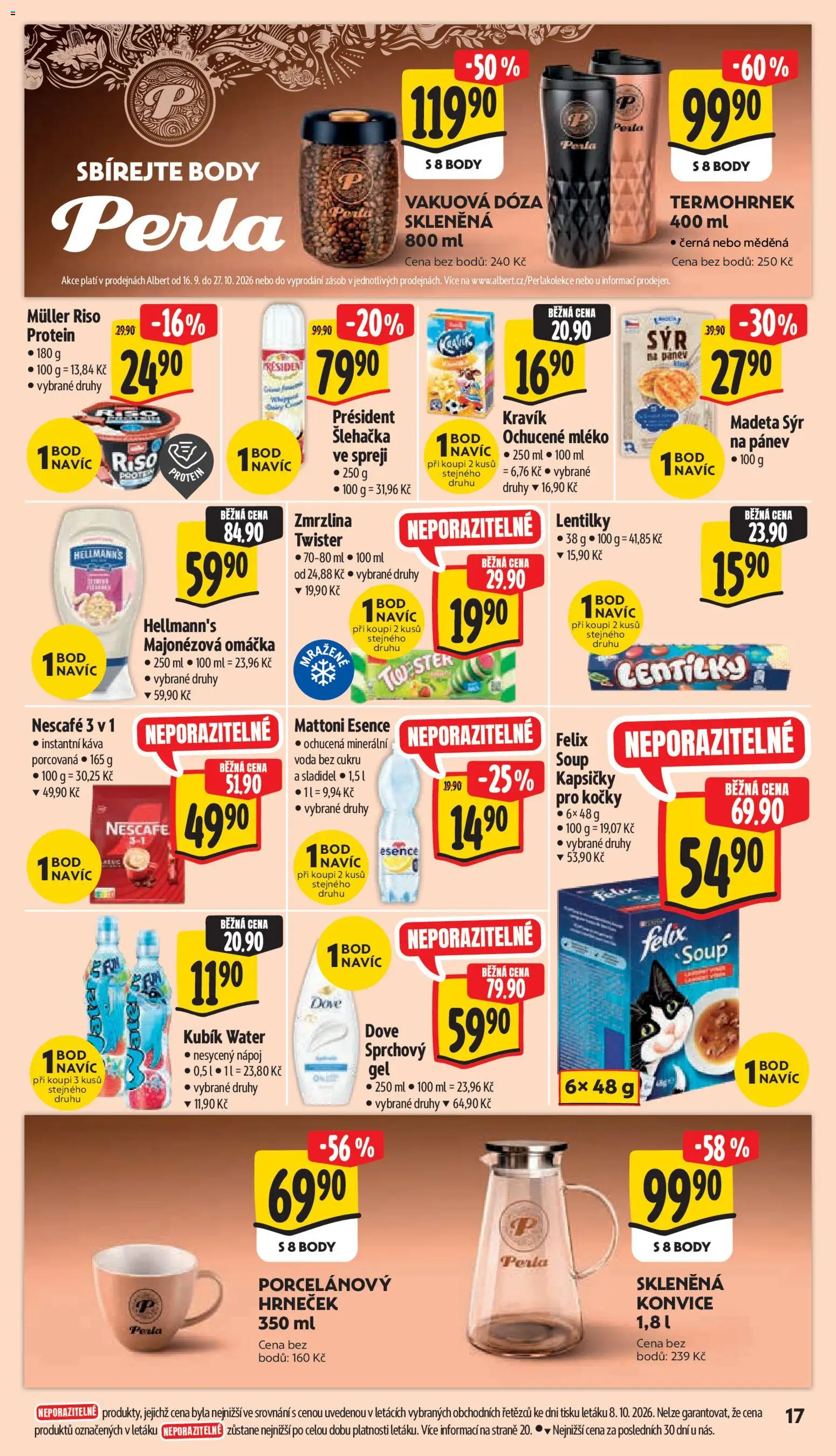 Albert leták - Supermarket Příbor od 14.10.2026 | Strana: 31 | Produkty: Konvice, Nescafé, Perla, Protein