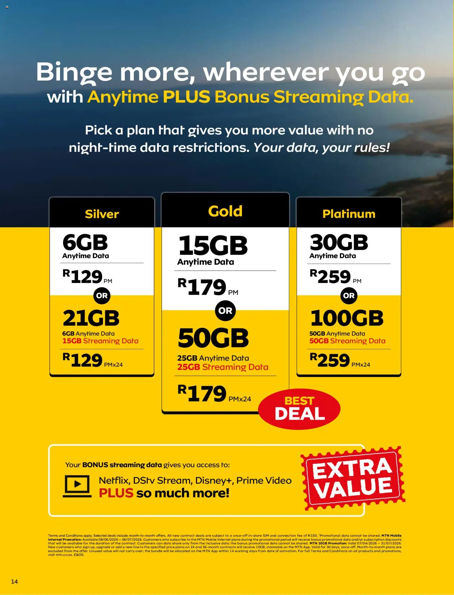 New MTN catalogue – valid from 08.06.2026 | Page: 14 | Products: Data, Sim