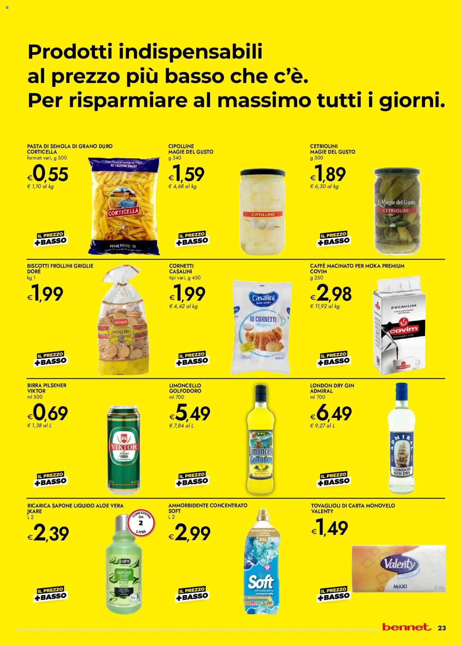 Volantino bennet del 11.06.2026 | Pagina: 23 | Prodotti: Sapone, Birra, Biscotti, Cetriolini