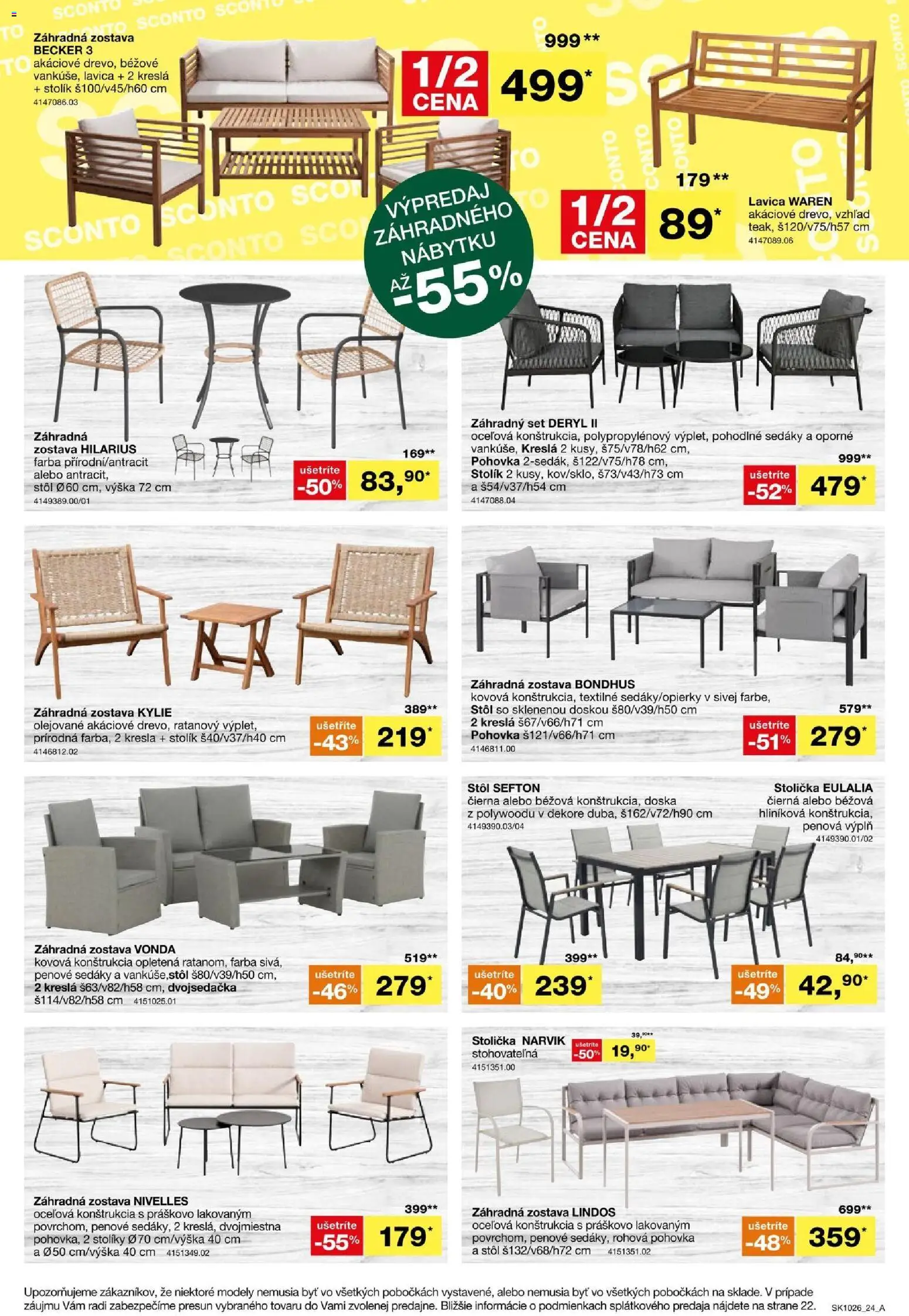 Nové Sconto nábytok akcie – leták je platný od 05.08.2026 | Strana: 24 | Produkty: Kreslá, Pohovka, Stôl, Lavica