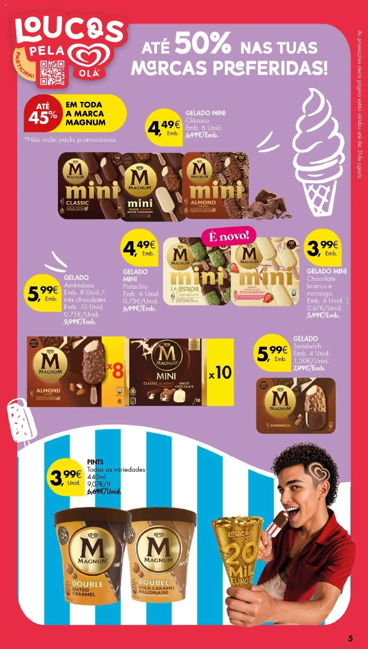 Pingo Doce Especial Gelados Açores │ válido de 23/07/2026 | Página: 5 | Produtos: Amêndoas, Gelado, Chocolate, Gelado sandwich