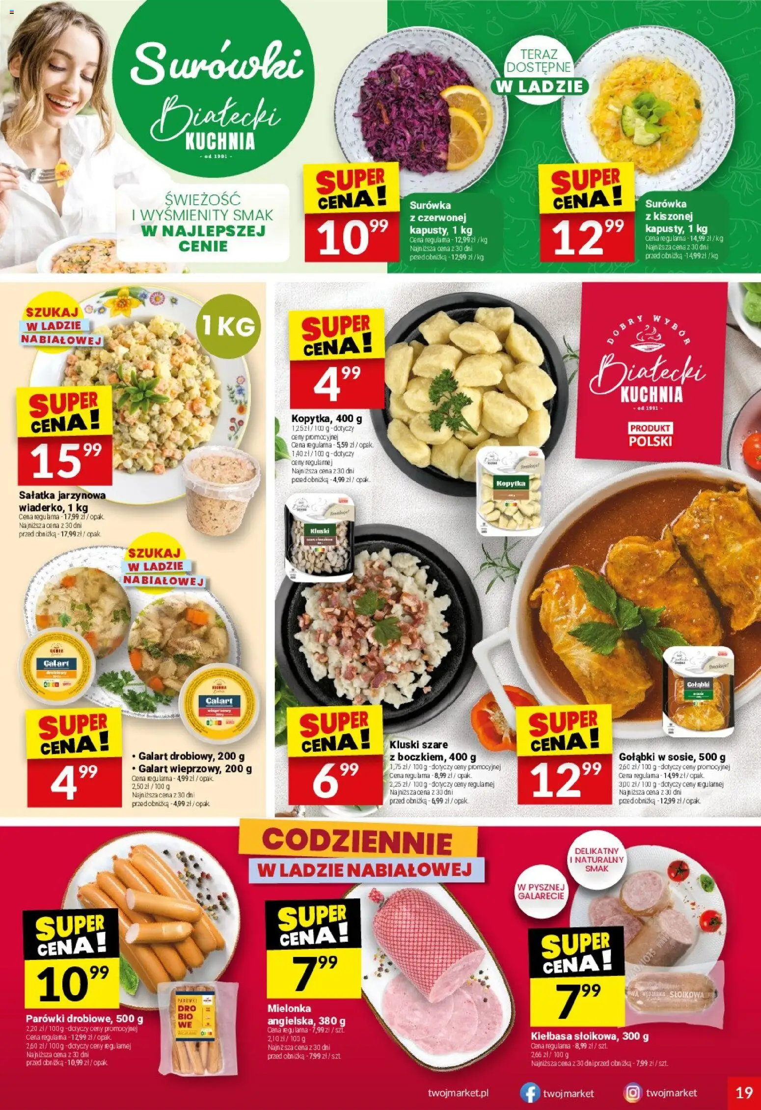 Twój Market gazetka od 26.08.2026 | Strona: 19 | Produkty: Parówki, Surówka, Kluski, Sałatka