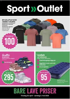 Forhåndsvisning av Sport Outlet kundeavis Bare lave priser gyldig fra 28.04.2026