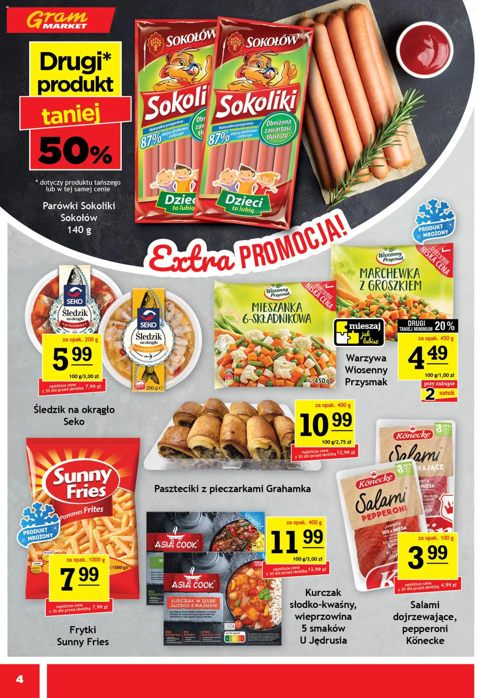 Gram Market gazetka od 20.05.2026 | Strona: 4 | Produkty: Kurczak, Parówki sokoliki, Marchewka, Warzywa