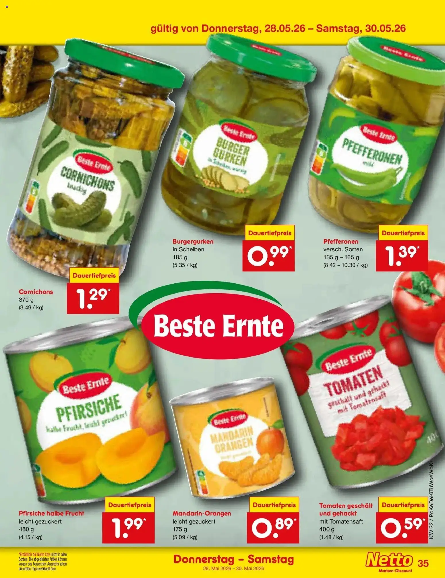 Netto Marken-Discount Prospekt Bonn – gültig ab 26.05.2026 | Seite: 43 | Produkte: Burger, Orangen, Tomaten, Gurken