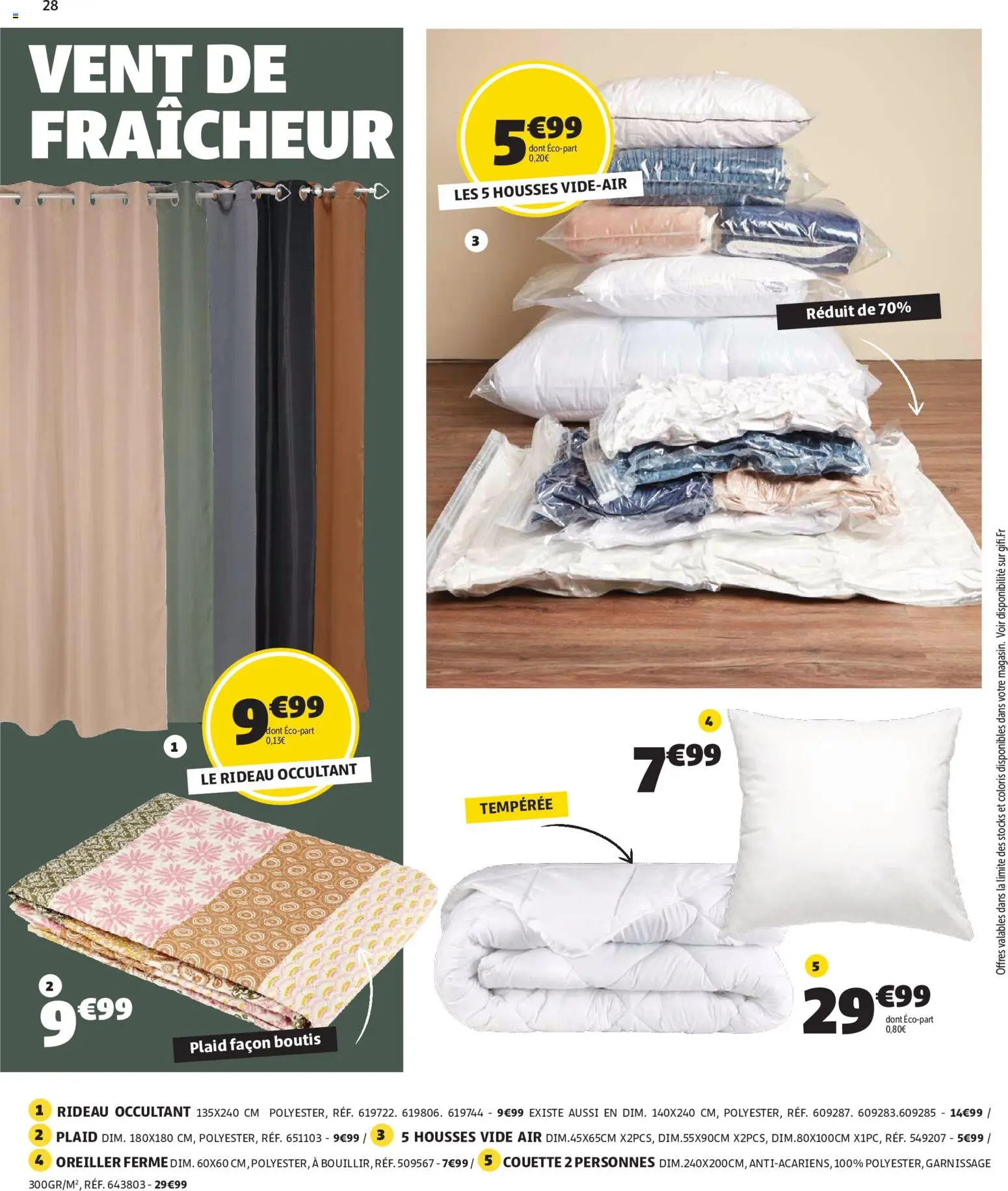 {H1} | Page: 28 | Produits: Plaid, Oreiller, Couette, Rideau