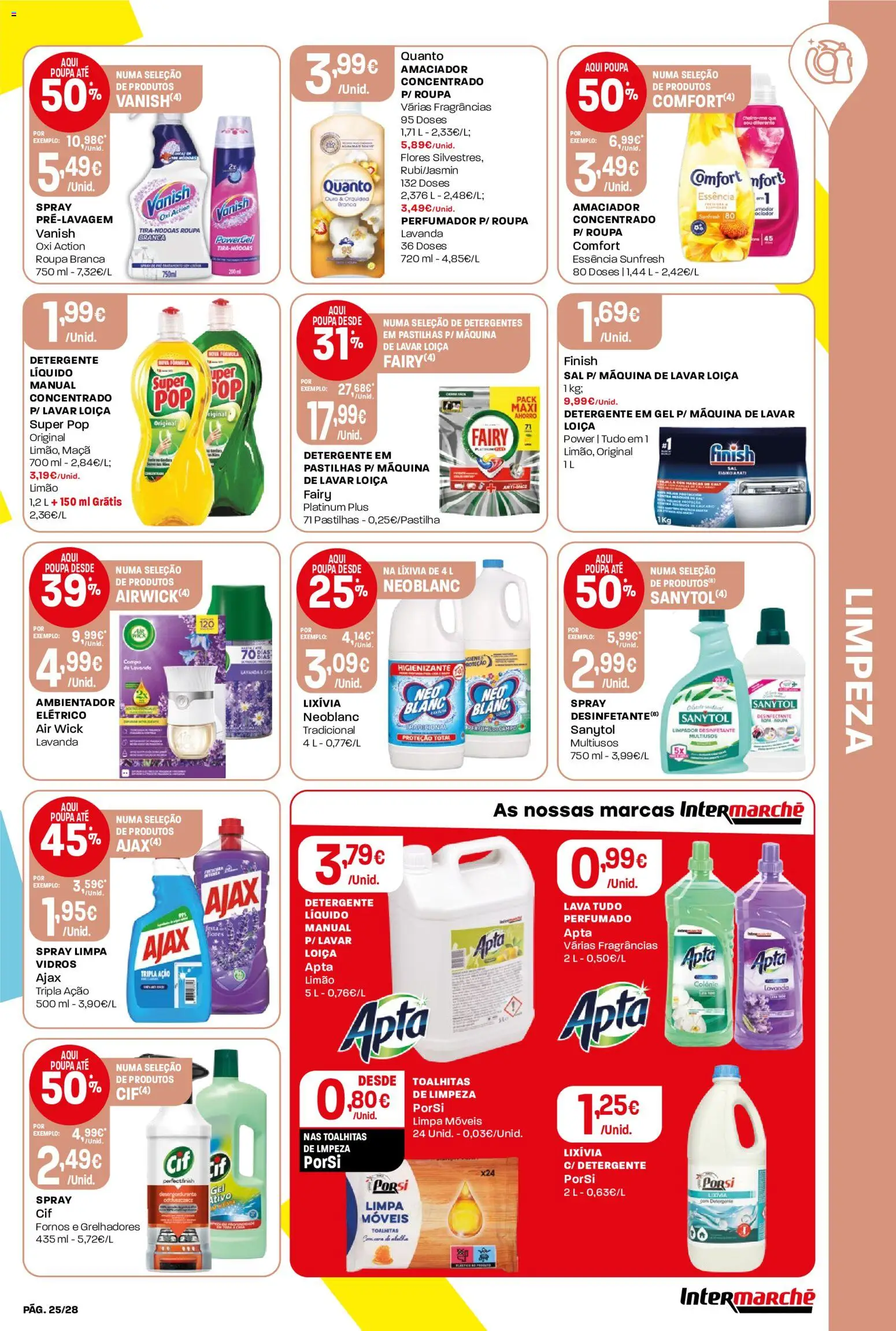 Intermarché folheto Contact │ válido de 22/10/2026 | Página: 25 | Produtos: Máquina de lavar loiça, Detergente, Ambientador, Limpa móveis
