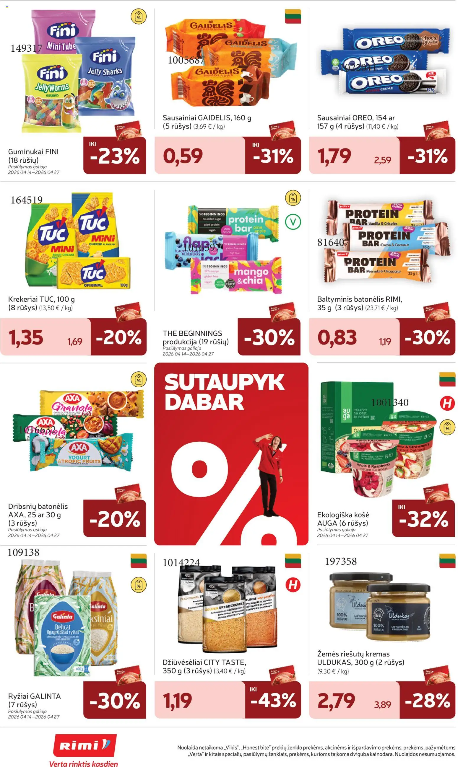 Rimi akcijos nuo 21.04.2026 | Puslapis: 24 | Prekių: Sausainiai, Paprika, Kremas, Guminukai