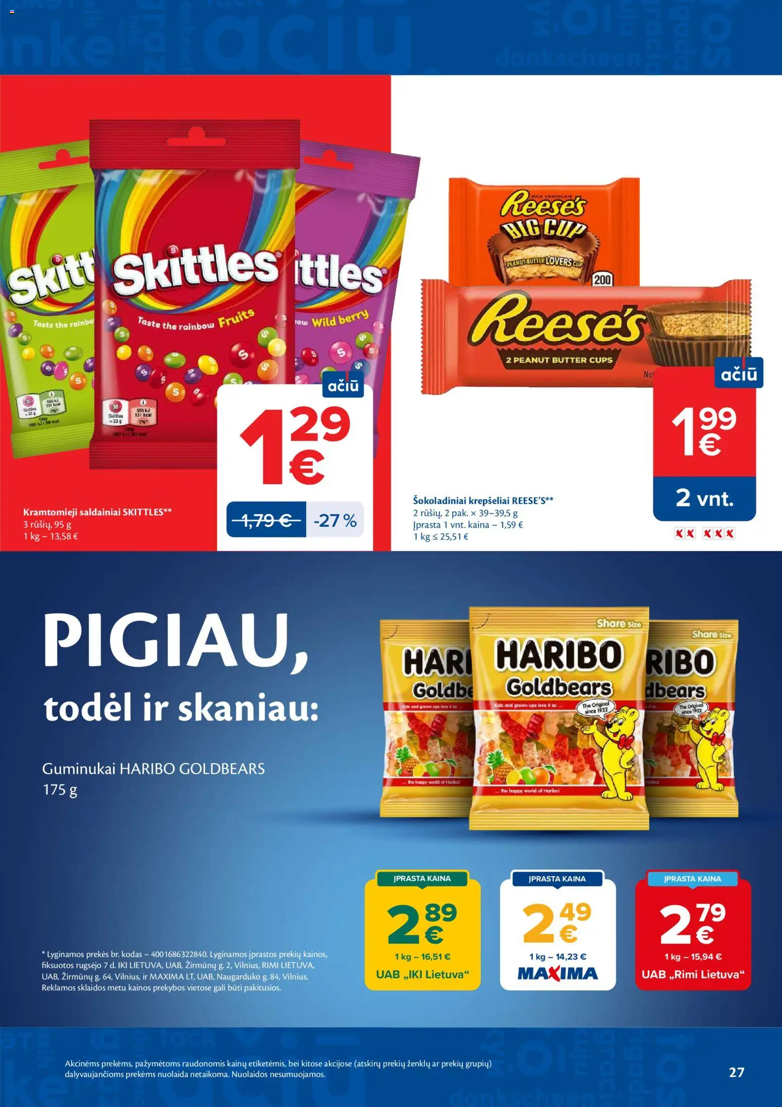MAXIMA akcijos nuo 2026.09.15 | Puslapis: 27 | Prekių: Guminukai, Saldainiai