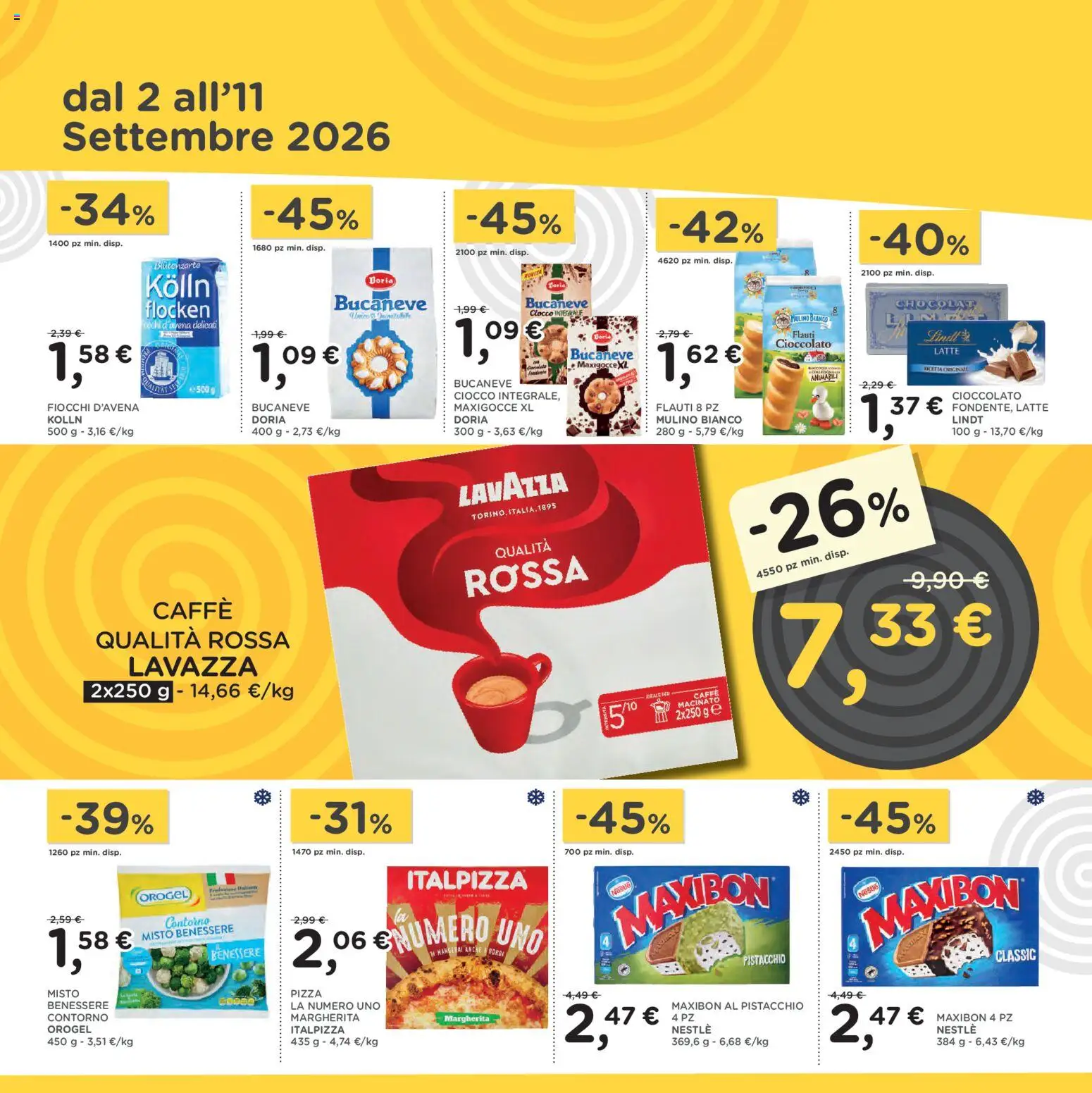 Volantino Poli del 02/09/2026 | Pagina: 5 | Prodotti: Pizza, Lindt, Latte, Lavazza