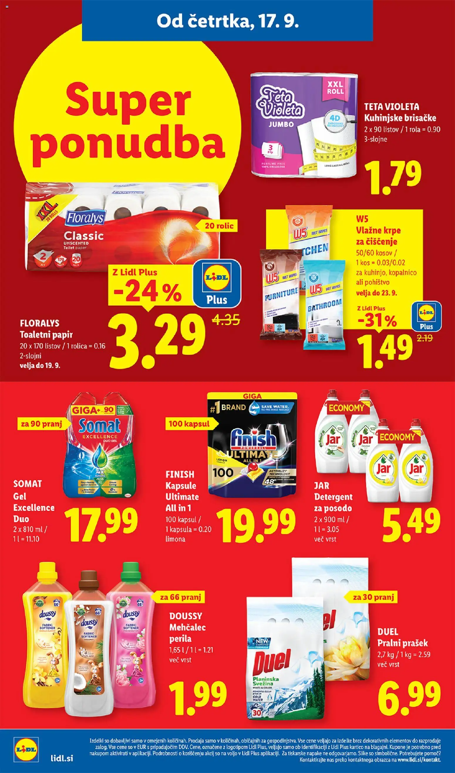 Novi Lidl katalog ponudbe – veljaven od 17.09.2026 | Stran: 20 | Izdelki: Pralni prašek, Pohištvo, Krpe za ciscenje, Limona