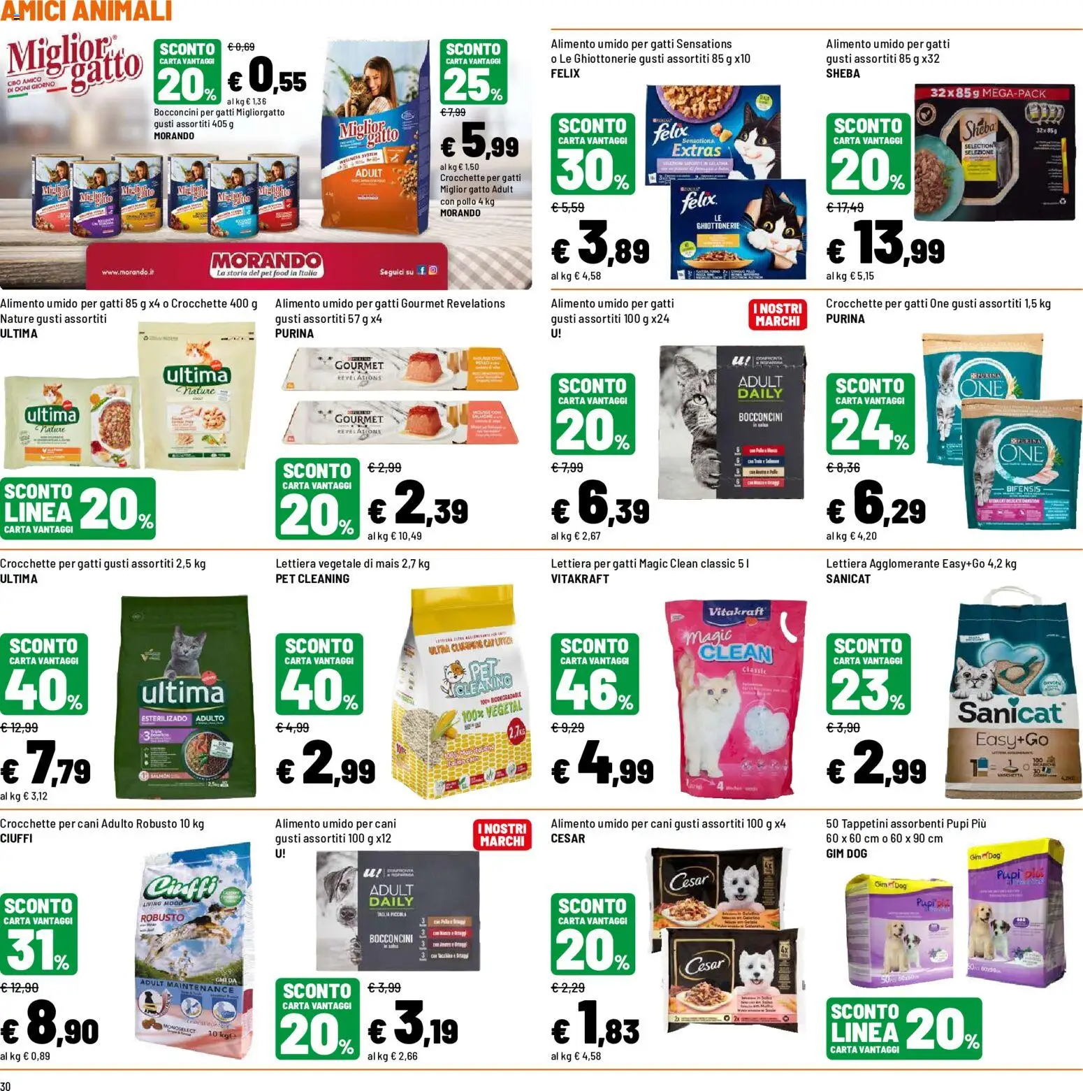 Volantino Iper del 12.06.2026 | Pagina: 30 | Prodotti: Lettiera per gatti, Pollo, Crocchette, Mais