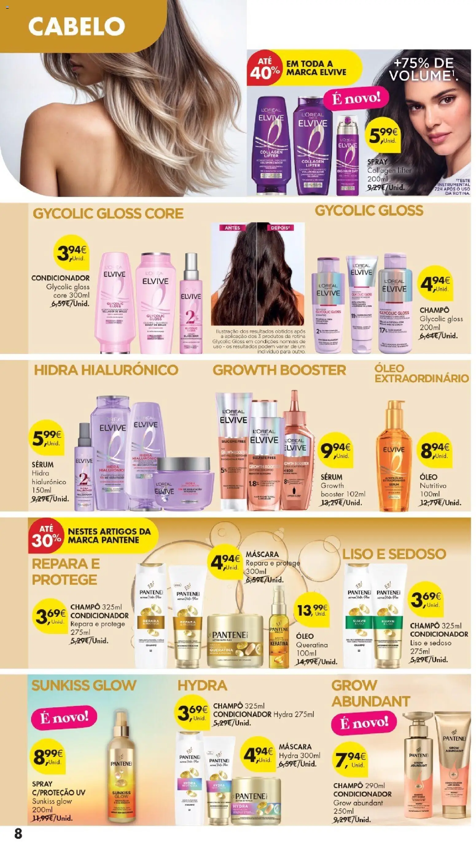 Pingo Doce folheto Especial DPH │ válido de 16.06.2026 | Página: 8 | Produtos: Gloss, Shampoo, Condicionador, Sérum