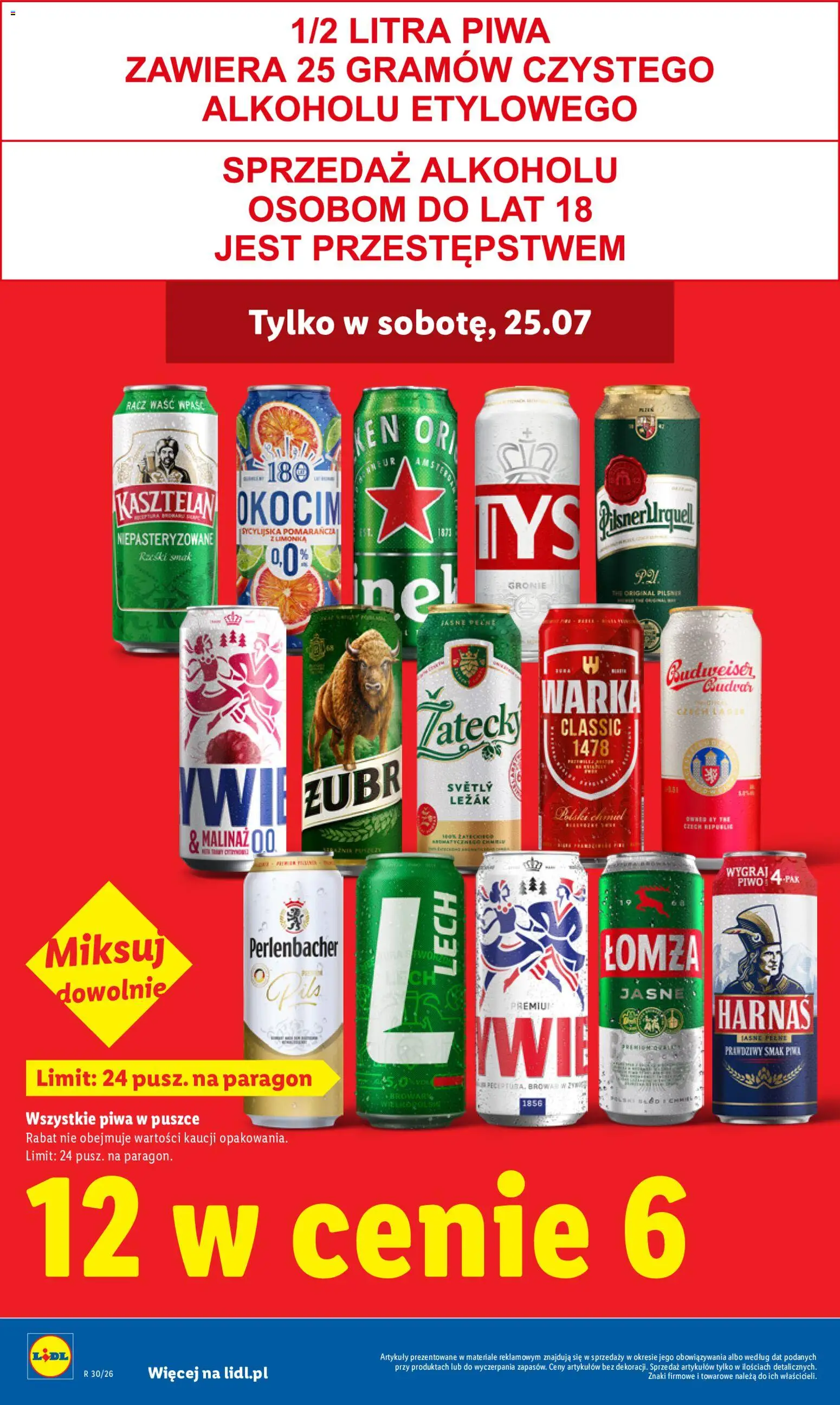 Lidl Polsko leták od 23.07.2026 | Strana: 6 | Produkty: Budvar, Zubr, Pilsner, Perlenbacher