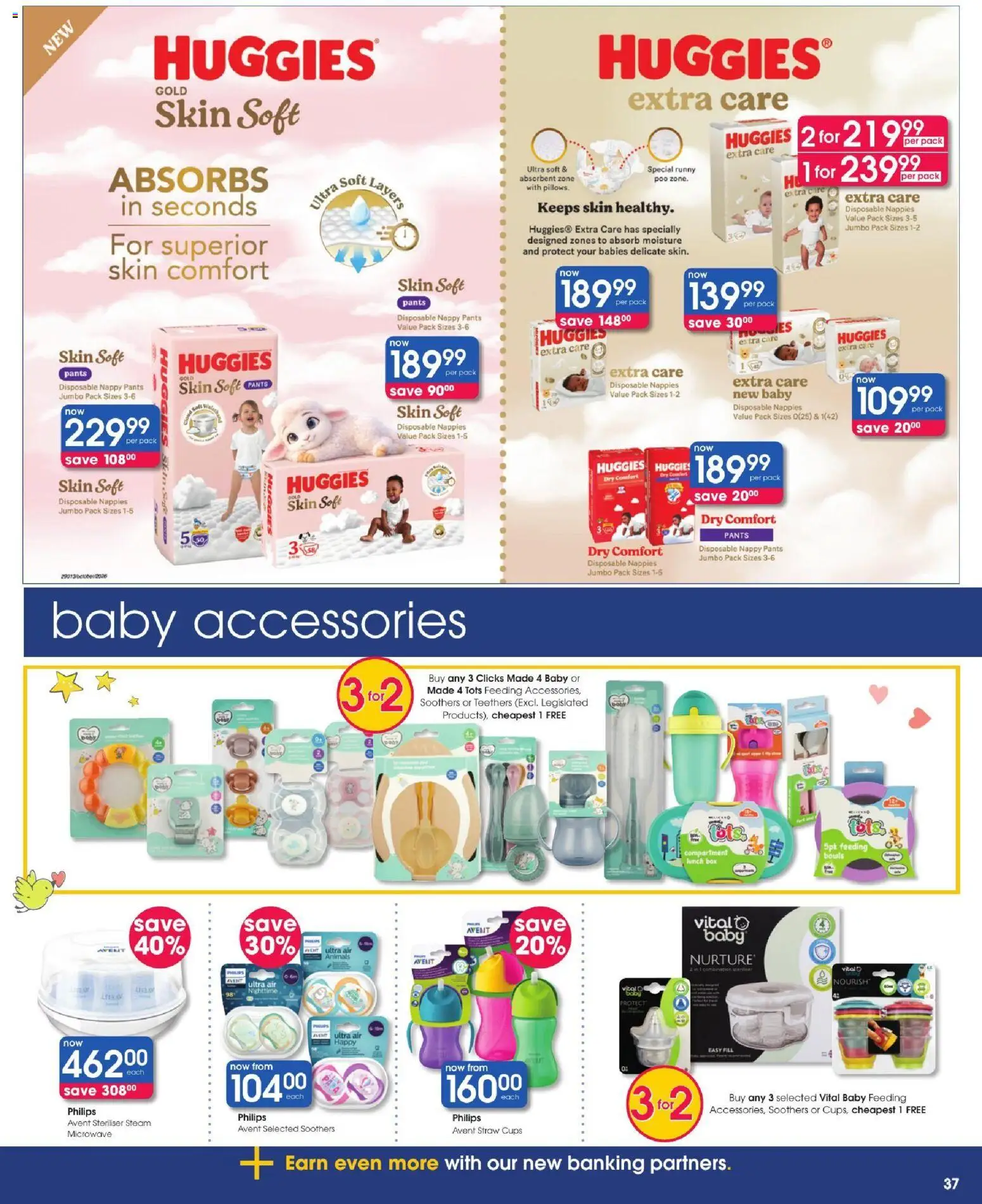 New Clicks catalogue – valid from 22/10/2026 | Page: 37 | Products: Pants, Box, Microwave, Nappies