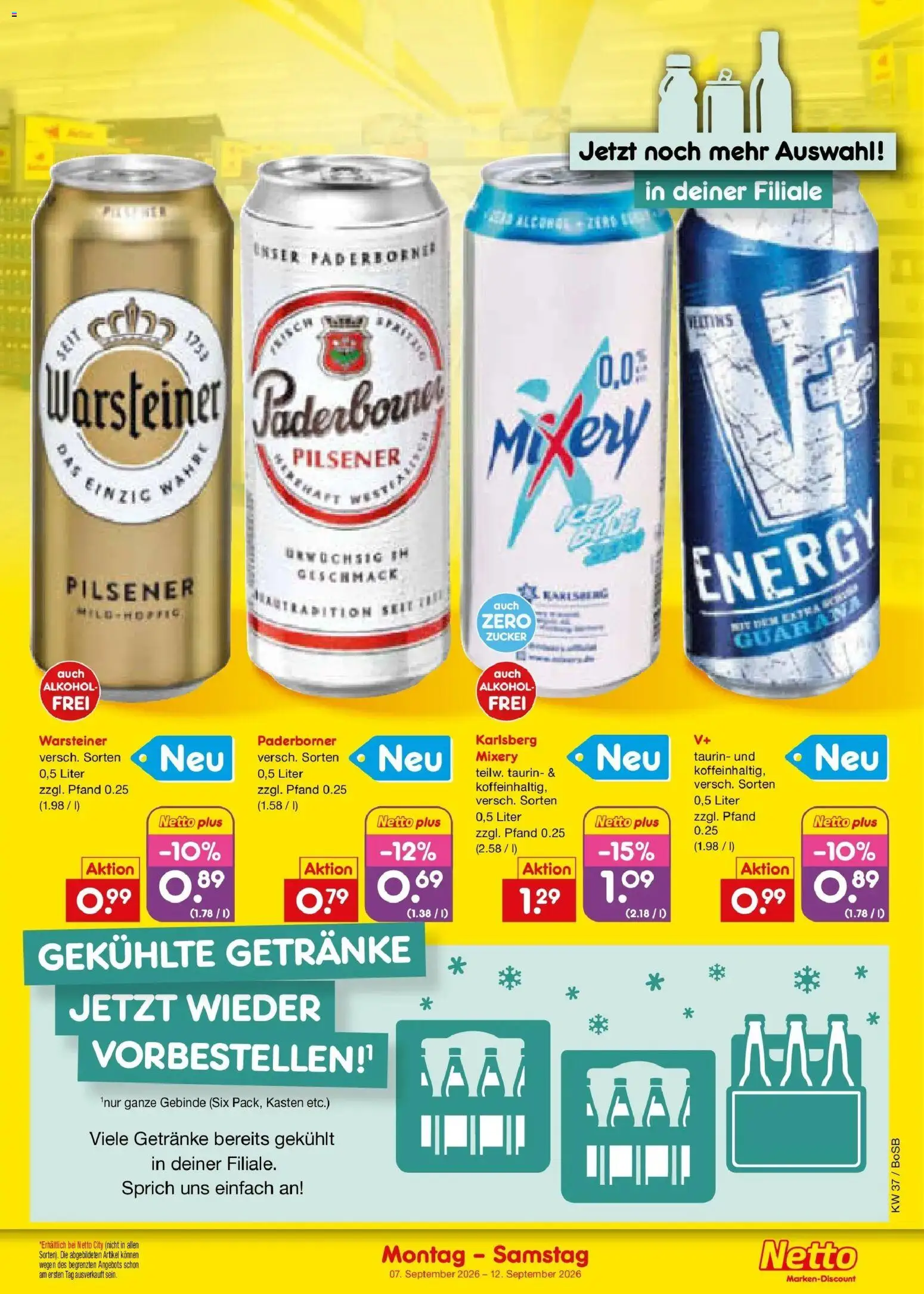 Netto Marken-Discount Prospekt Bochum – gültig ab 07.09.2026 | Seite: 39 | Produkte: Energy, Alkohol, Zucker, Warsteiner