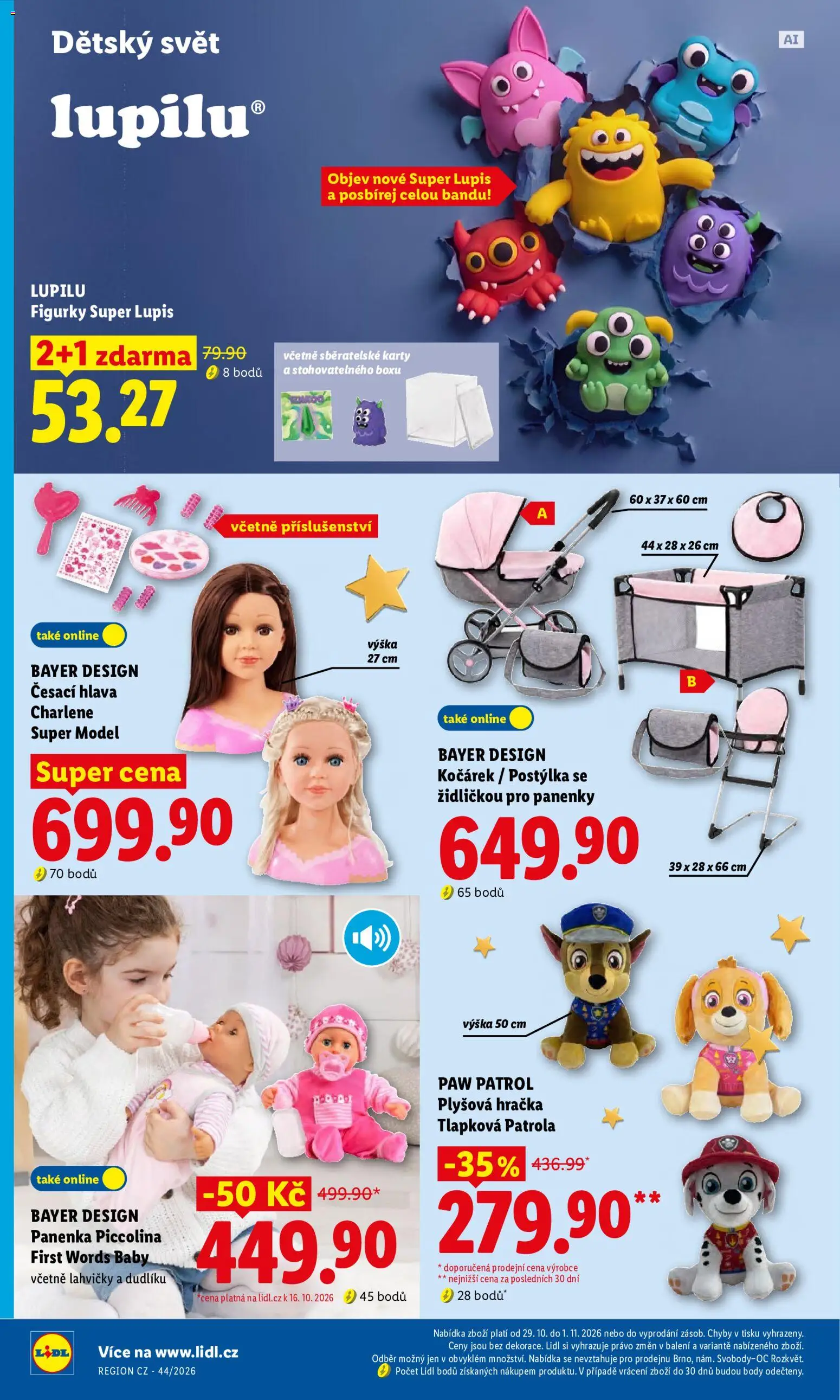 Lidl leták - Spotřební zboží od 26.10.2026 | Strana: 22 | Produkty: Česací hlava, Figurky, Kočárek, Karty