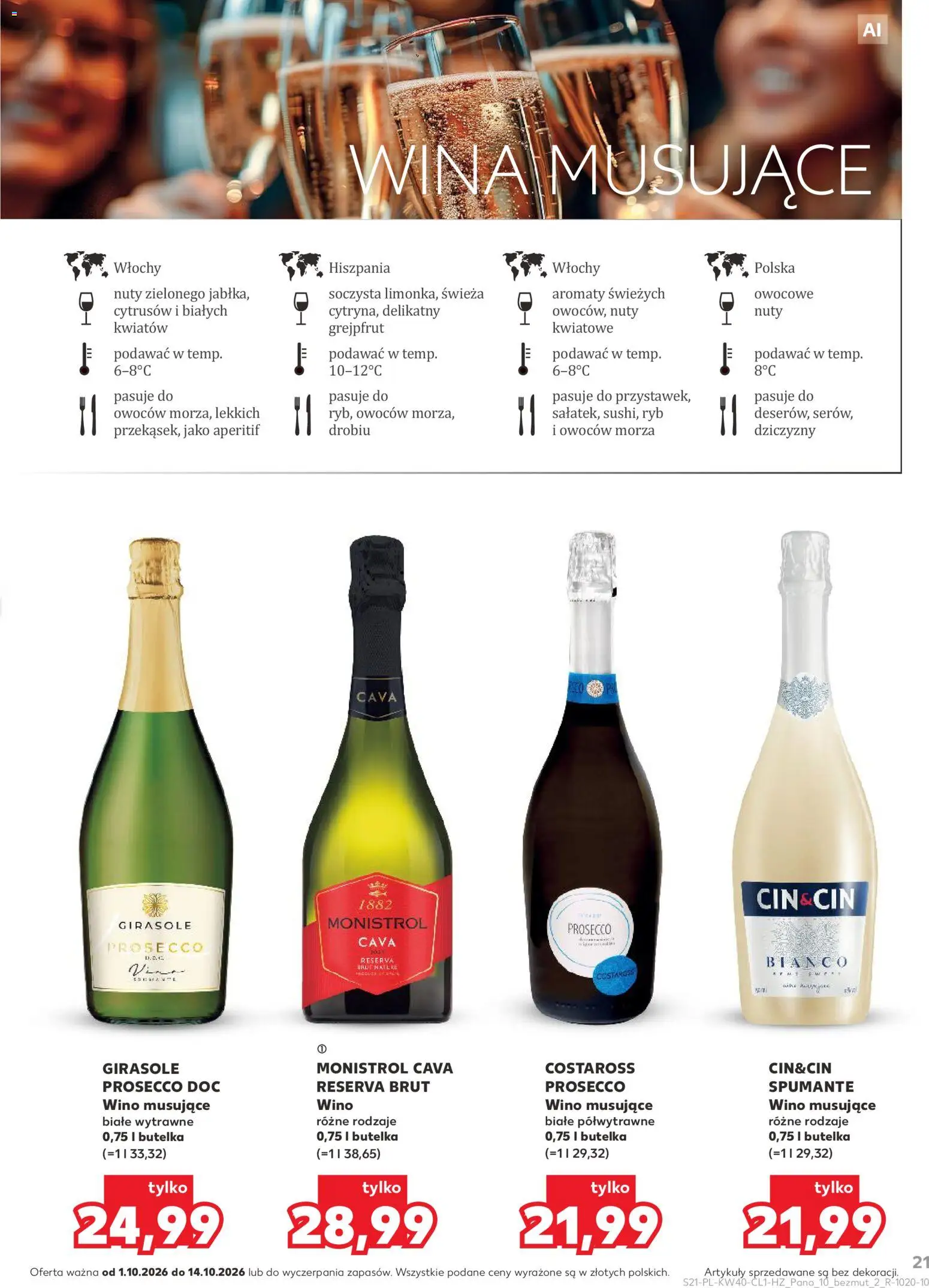 Kaufland Polsko leták - Barek od 01.10.2026 | Strana: 21 | Produkty: Prosecco, Prosecco DOC