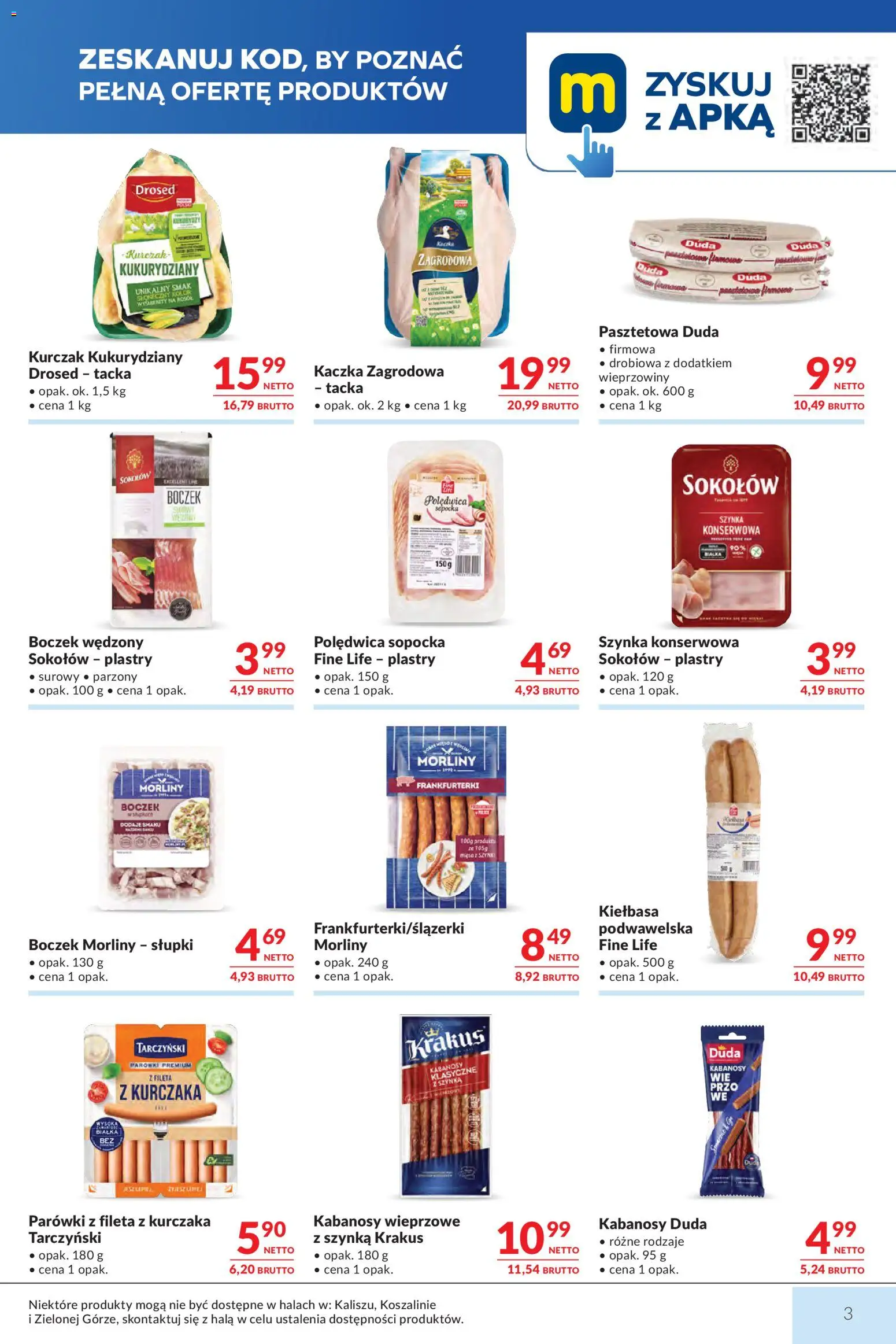 Makro gazetka od 18.08.2026 | Strona: 3 | Produkty: Kurczak, Kabanosy, Parówki, Boczek