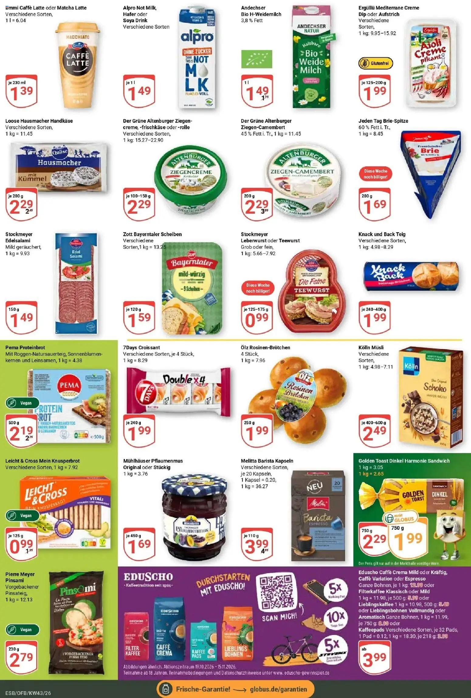 Globus Prospekt Eschborn (ab 19.10.2026) » Angebote online | Seite: 13 | Produkte: Melitta, Croissant, Alpro, Frischkase