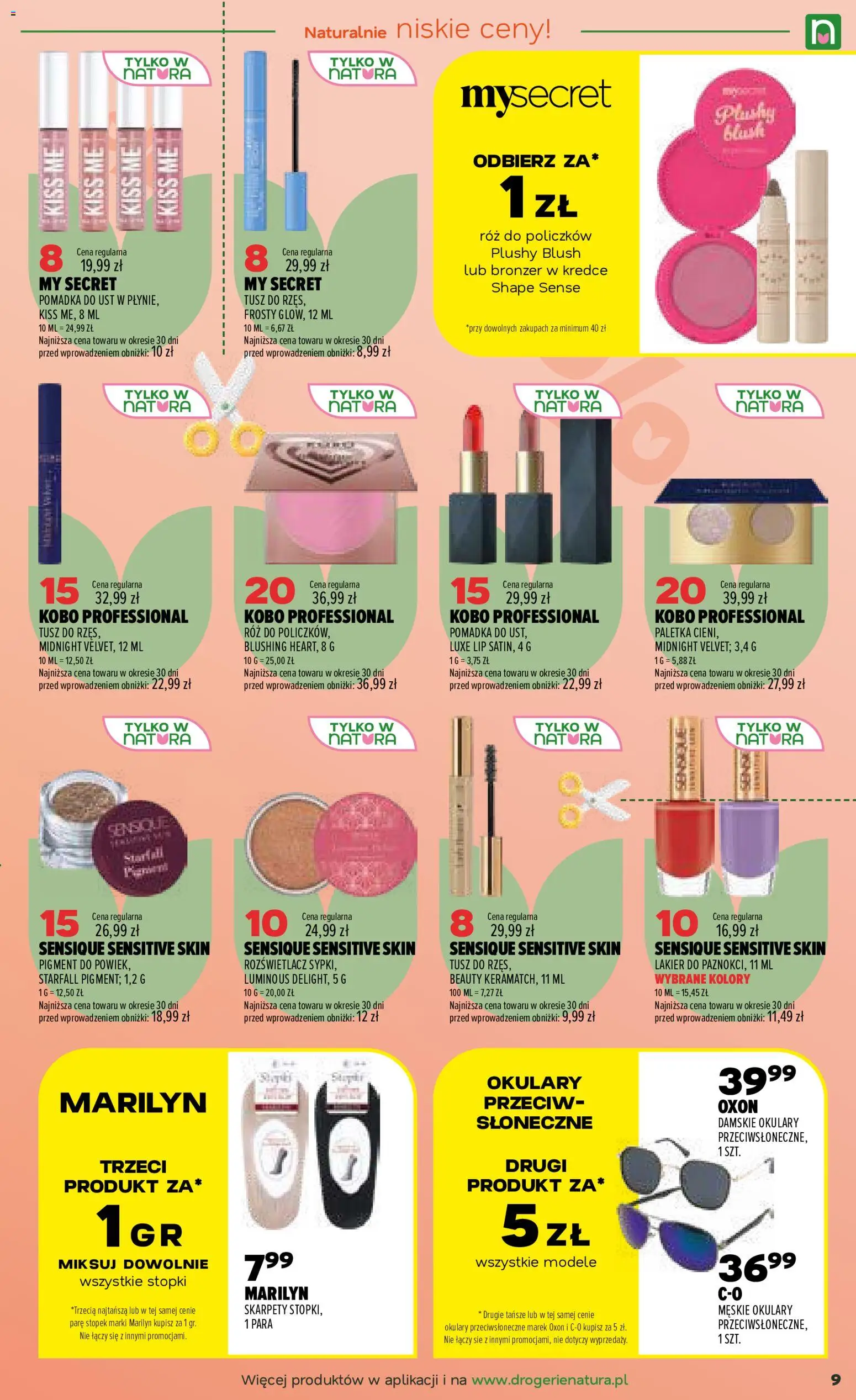 Drogerie Natura gazetka od 22.09.2026 | Strona: 9 | Produkty: Okulary, Pomadka, Bronzer, Okulary przeciwsłoneczne