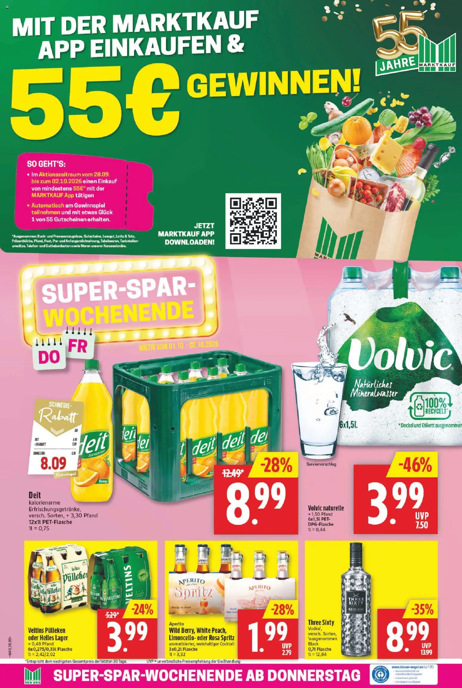 Marktkauf Prospekt – gültig ab 28.09.2026 | Seite: 28 | Produkte: Veltins pulleken, Limoncello, Volvic, Veltins