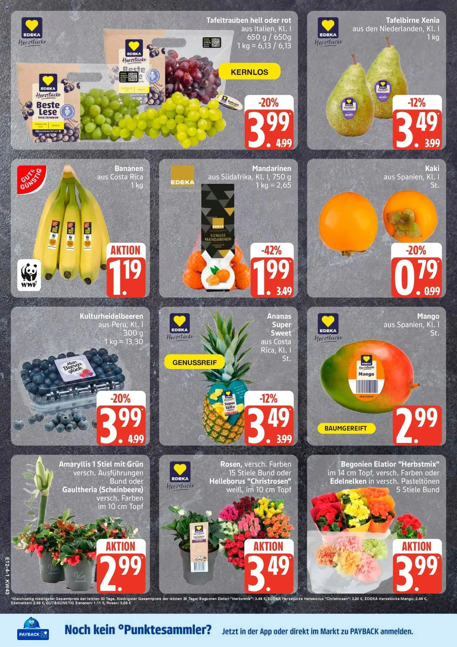 Edeka Prospekt Warnemünde / Rostock (ab 19.10.2026) » Angebote Online | Seite: 4 | Produkte: Bananen, Mandarinen, Mango, Kaki