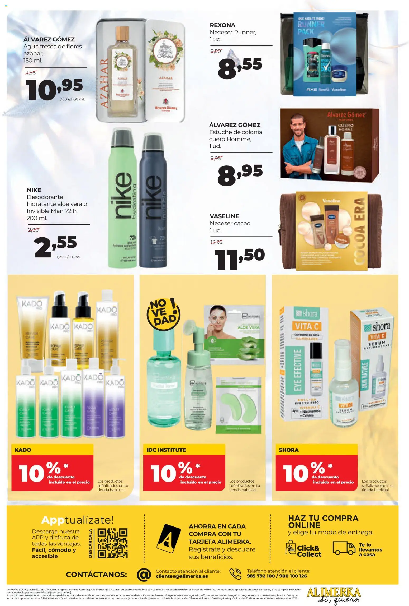 Alimerka folleto Castilla y León │ válido desde el 22/10/2026 | Página: 50 | Productos: Colonia, Desodorante, Teléfono, Neceser