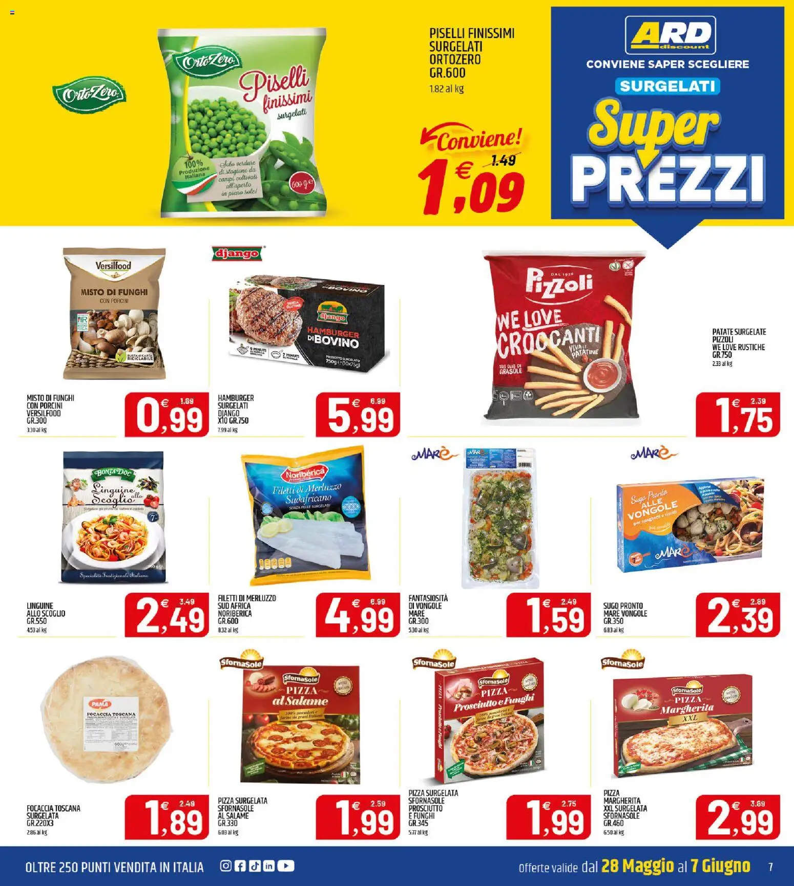Volantino ARD Discount del 28.05.2026 | Pagina: 7 | Prodotti: Salame, Vongole, Prosciutto, Hamburger