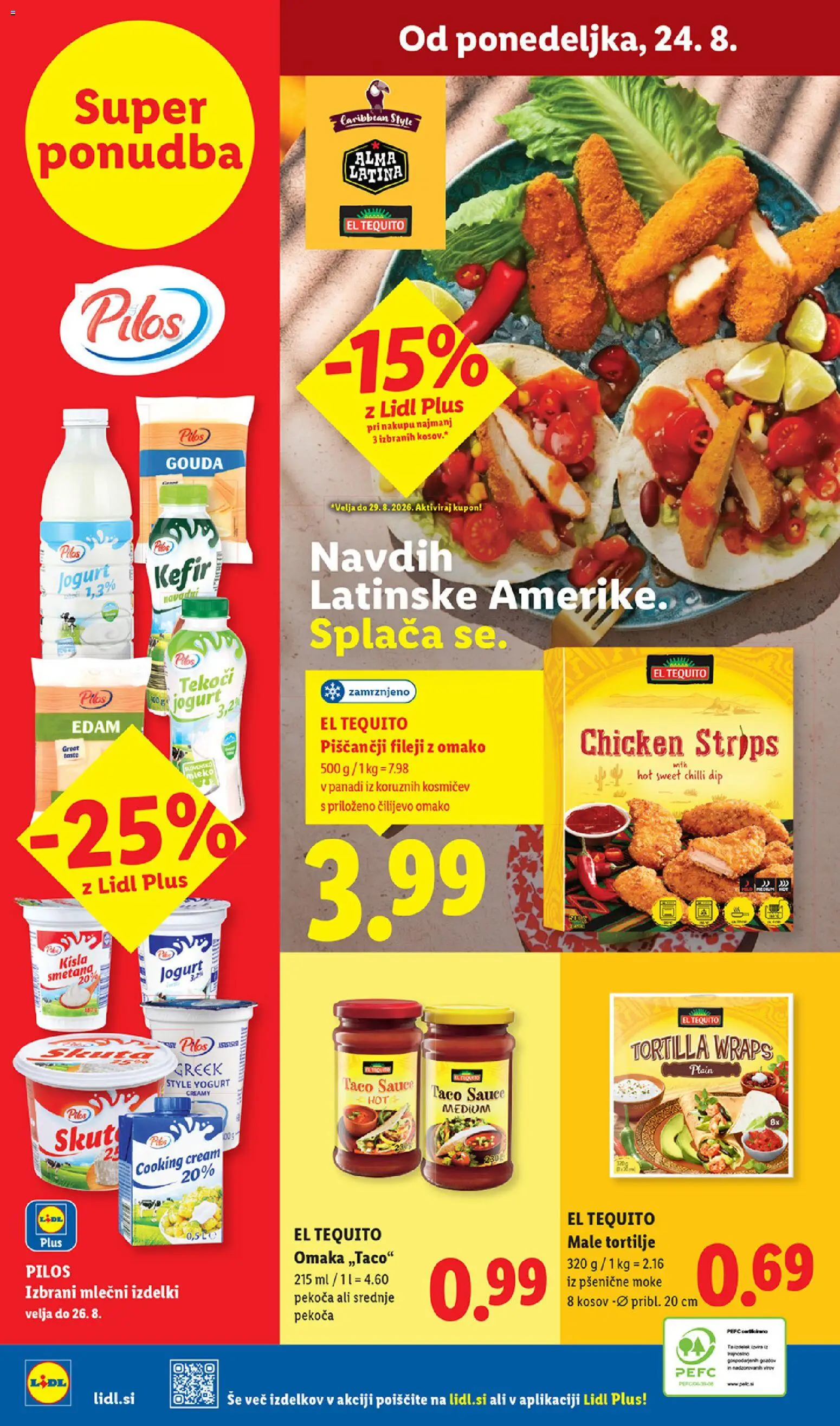 Novi Lidl katalog ponudbe – veljaven od 20.08.2026 | Stran: 62 | Izdelki: Tortilje, Jogurt, Por, Smetana