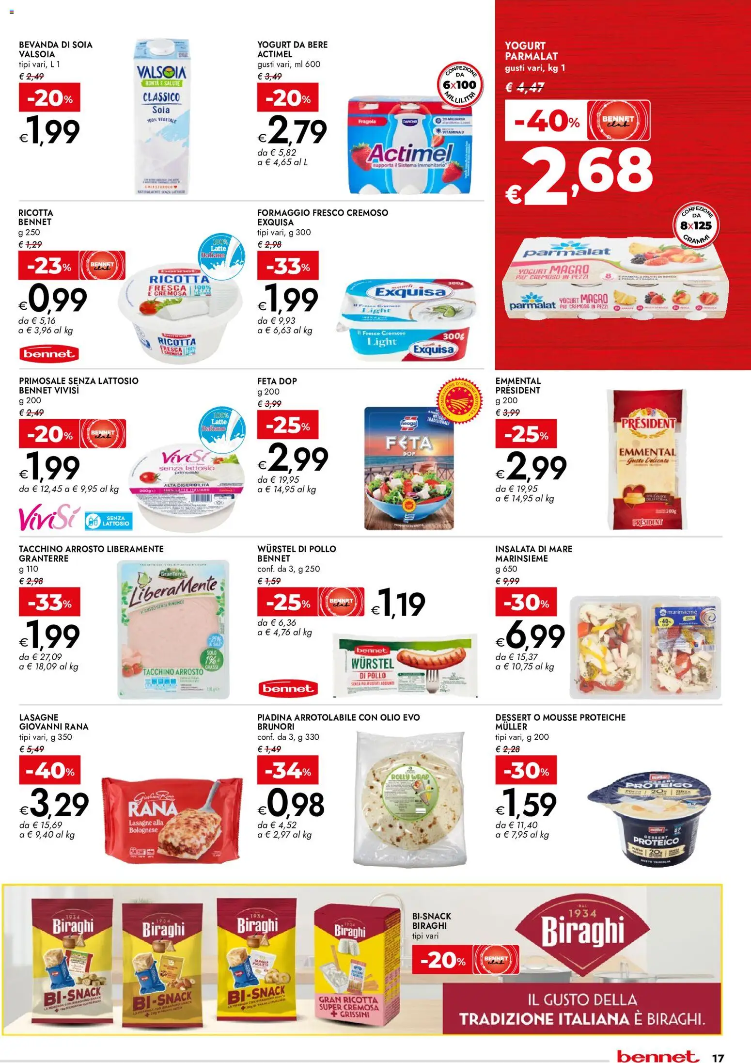Volantino bennet del 30/07/2026 | Pagina: 17 | Prodotti: Pollo, Piadina, Emmental, Bevanda di soia
