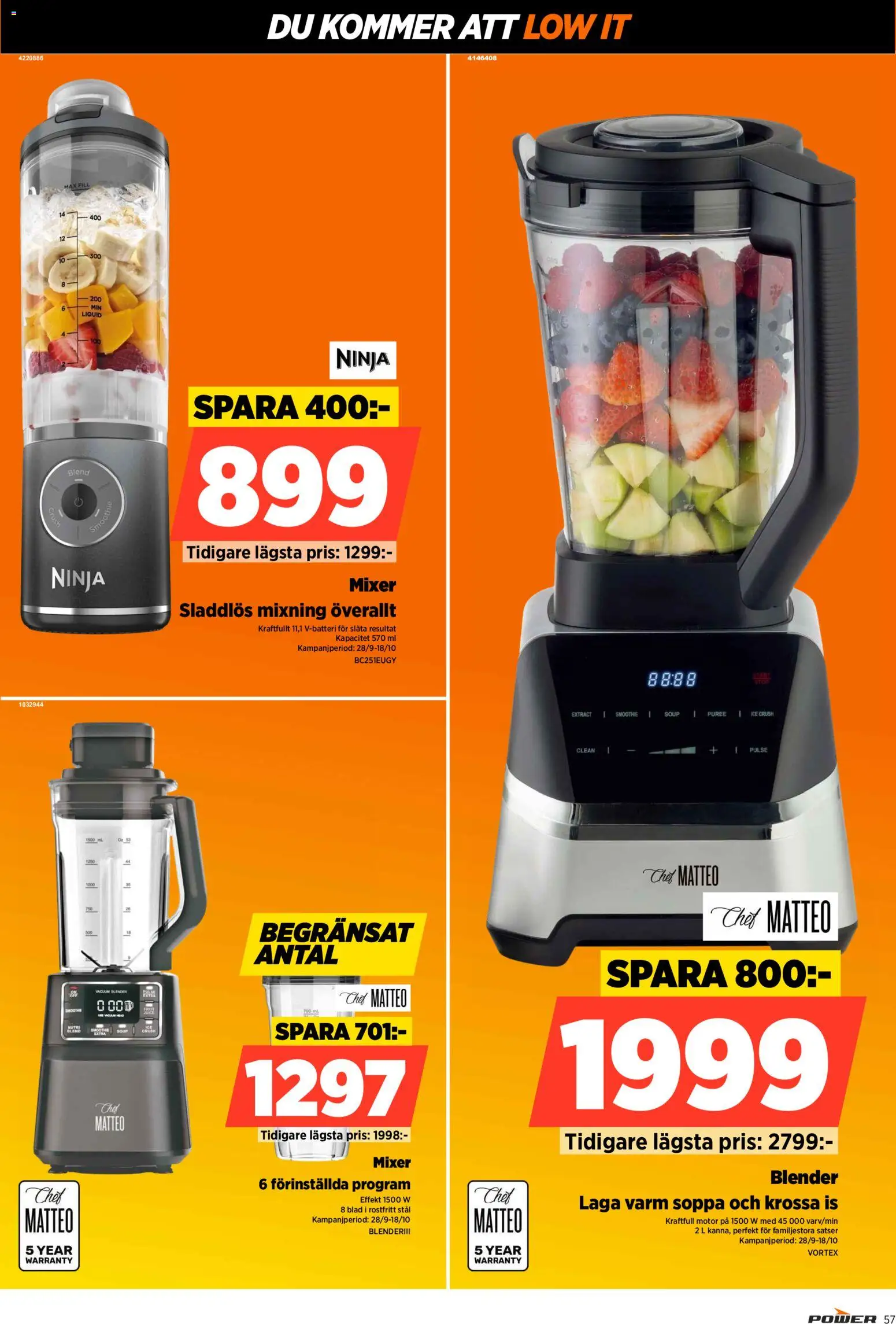 Power reklamblad aktuell från 28/09/2026 | Sida: 57 | Produkter: Mixer, Is, Blender, Soppa